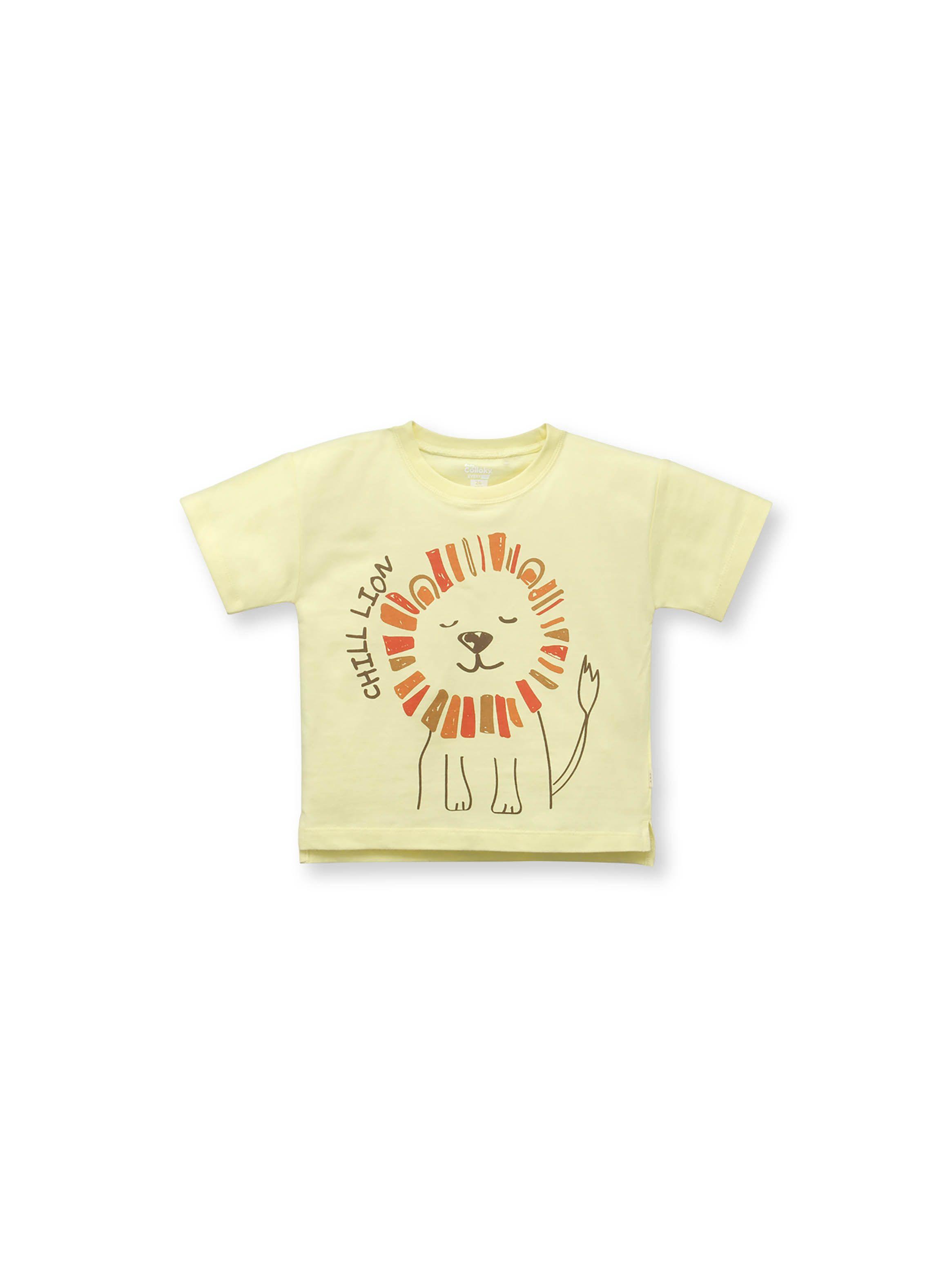 Polera De Bebé Niño Leon Amarillo (3 A 36 Meses) Colloky-0