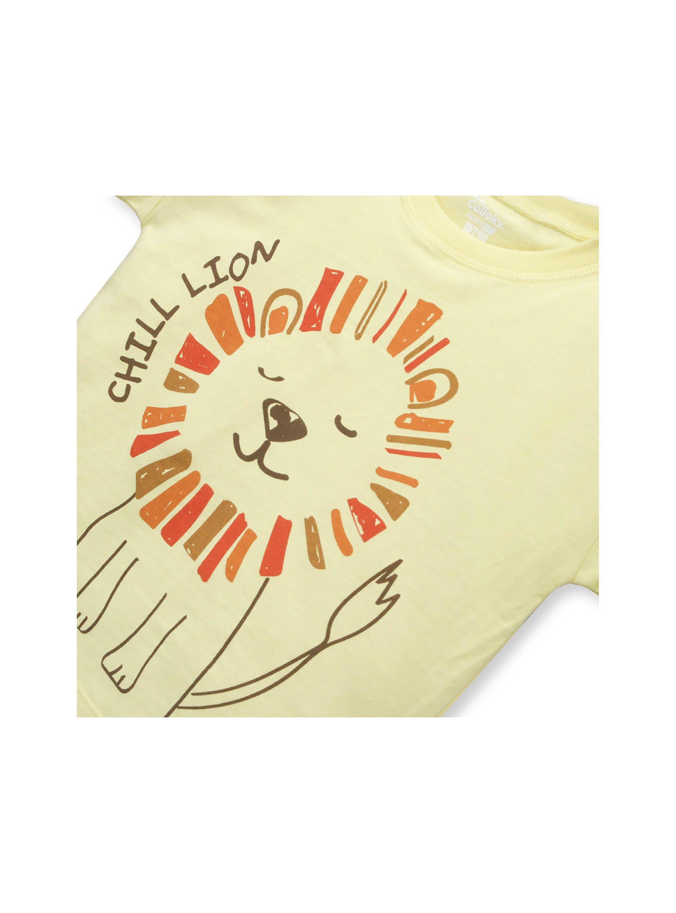 Polera De Bebé Niño Leon Amarillo (3 A 36 Meses) Colloky-2
