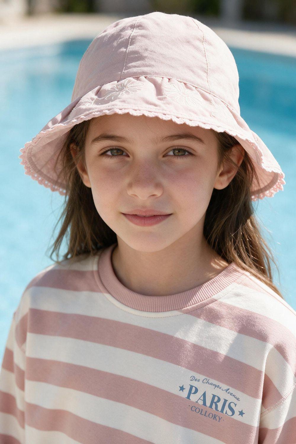 Sombrero lino niña rosado 2/4A - 10/12A-1