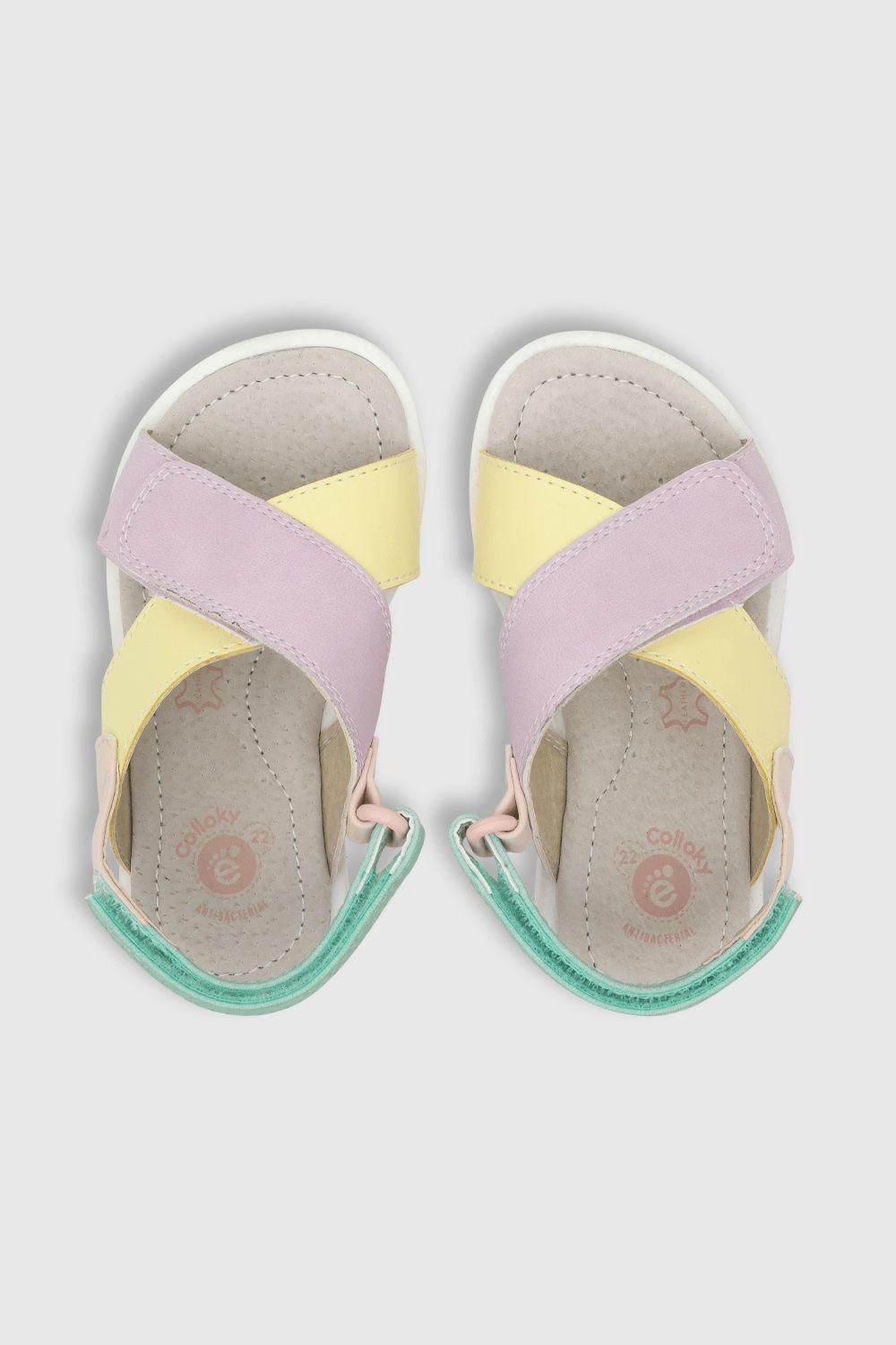 Sandalia de niña doble ajuste amarillo / yellow (21 a 27)-3