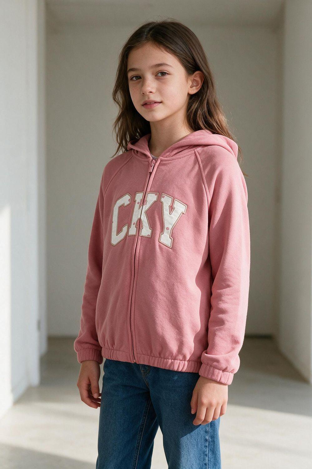 Poleron cky niña rosado 3-4A a 12-13A-1