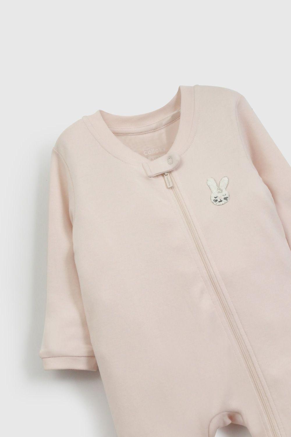 Pijama Rosado Gamuza Conejo De Bebé PJGA0231V26-2