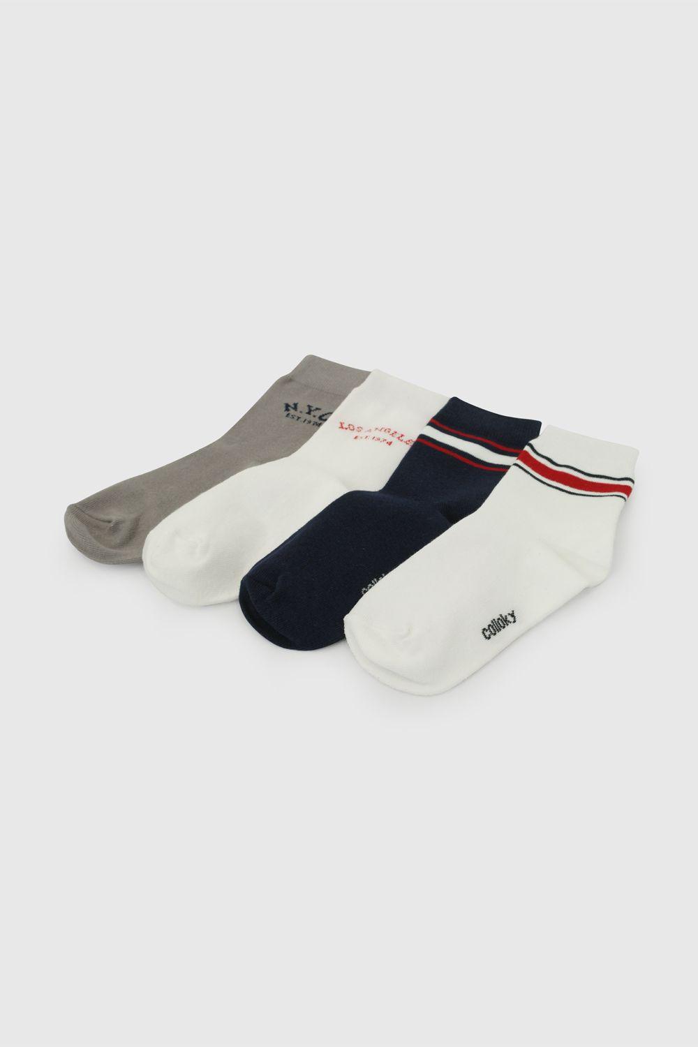 Calcetin 3/4 Niño Blanco 7425 Colloky-1