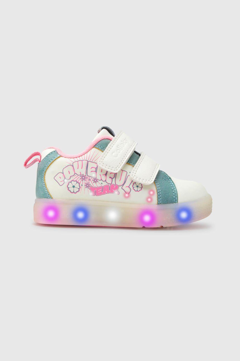 Zapatilla Luces Niñas Blanco 50084 Colloky-1