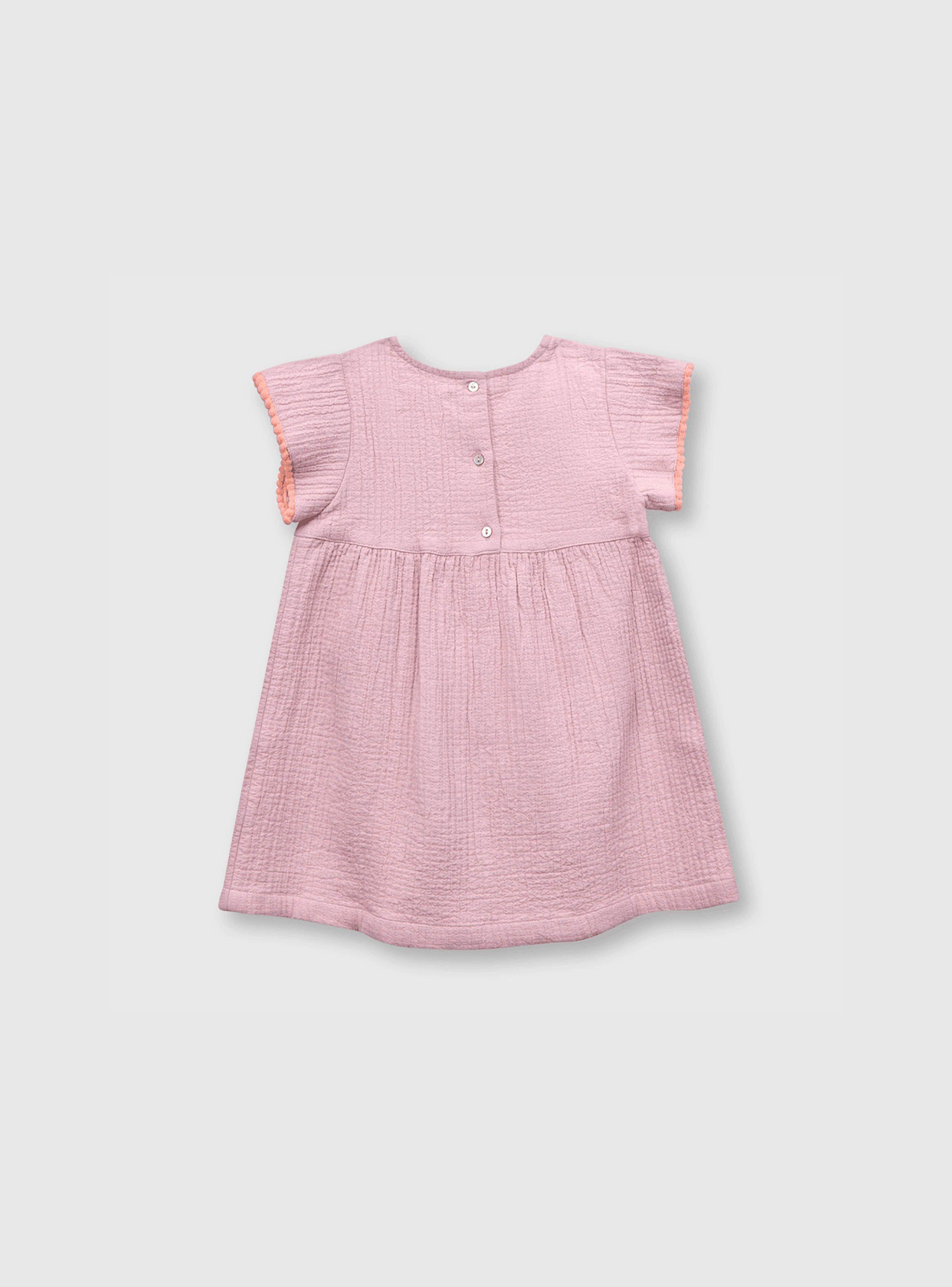 Vestido De Bebe Niña Bordado Lila (3 A 36 Meses) Colloky-1