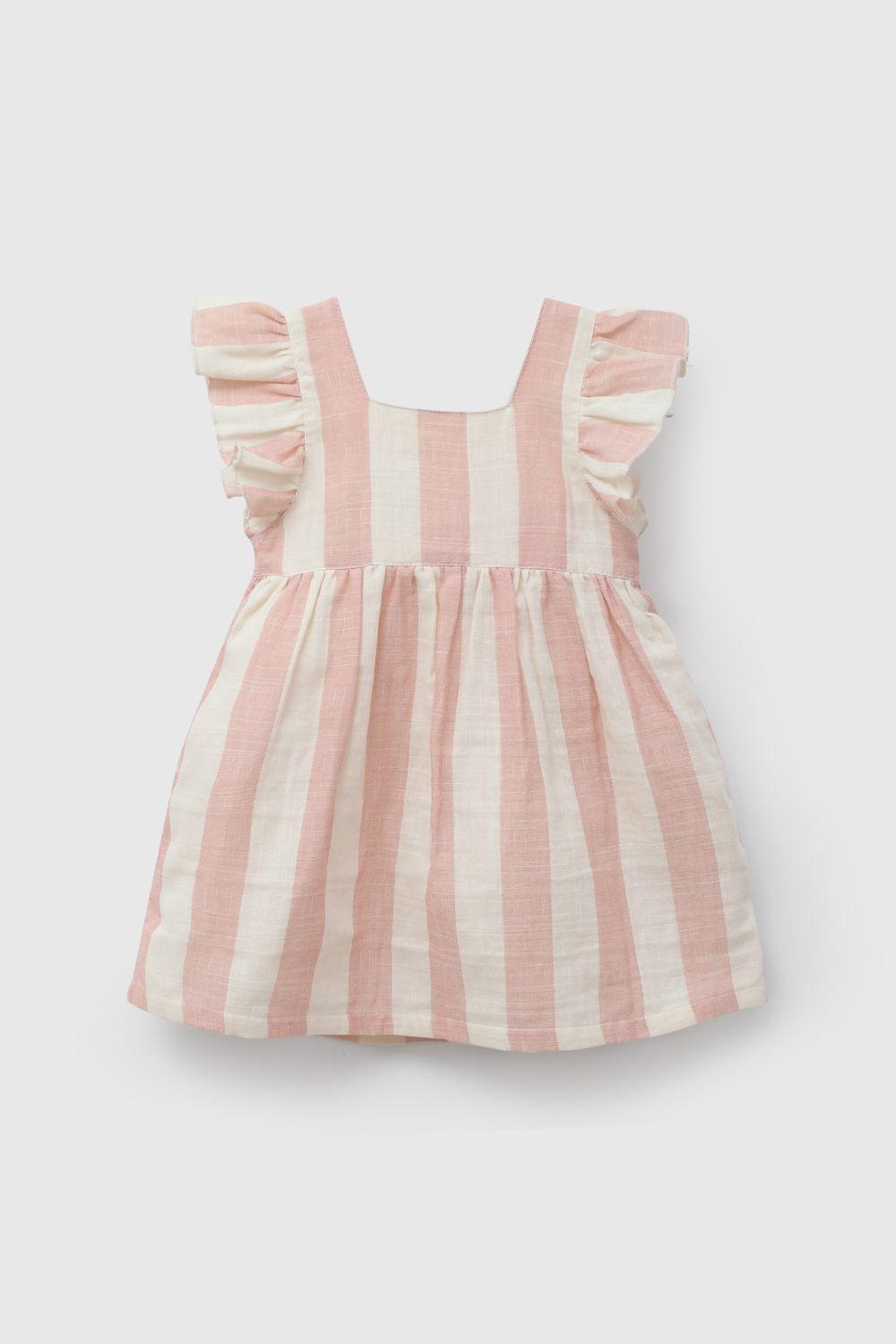 Vestido Rojo Rayado De Niña VEVL0836V26-0