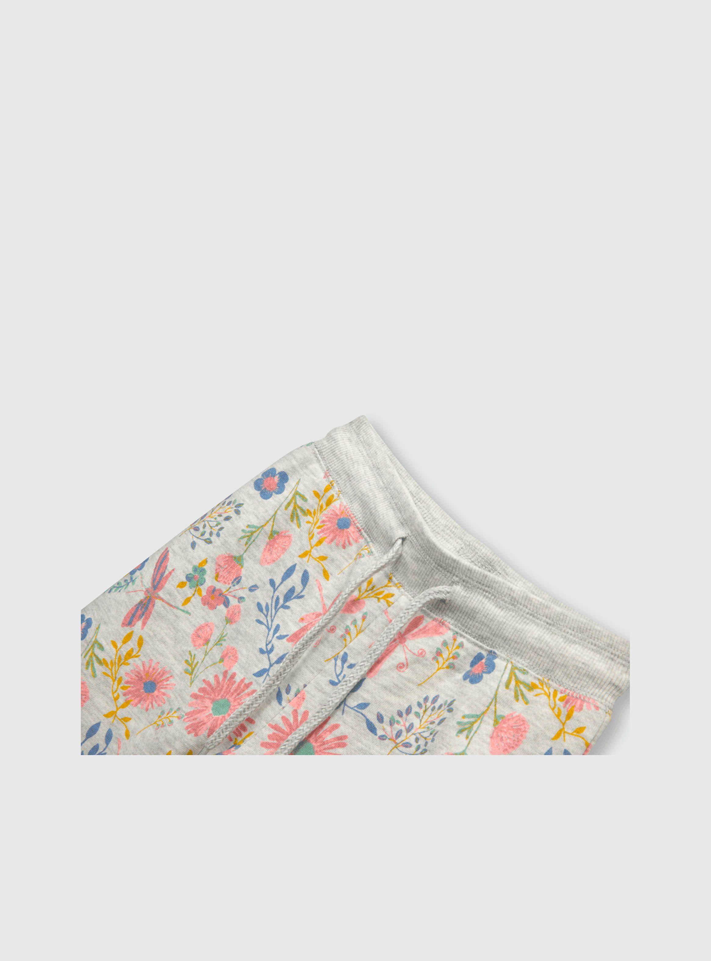 Pantalón De Bebé Niña Flores Gris (3 A 36 Meses) Colloky-2