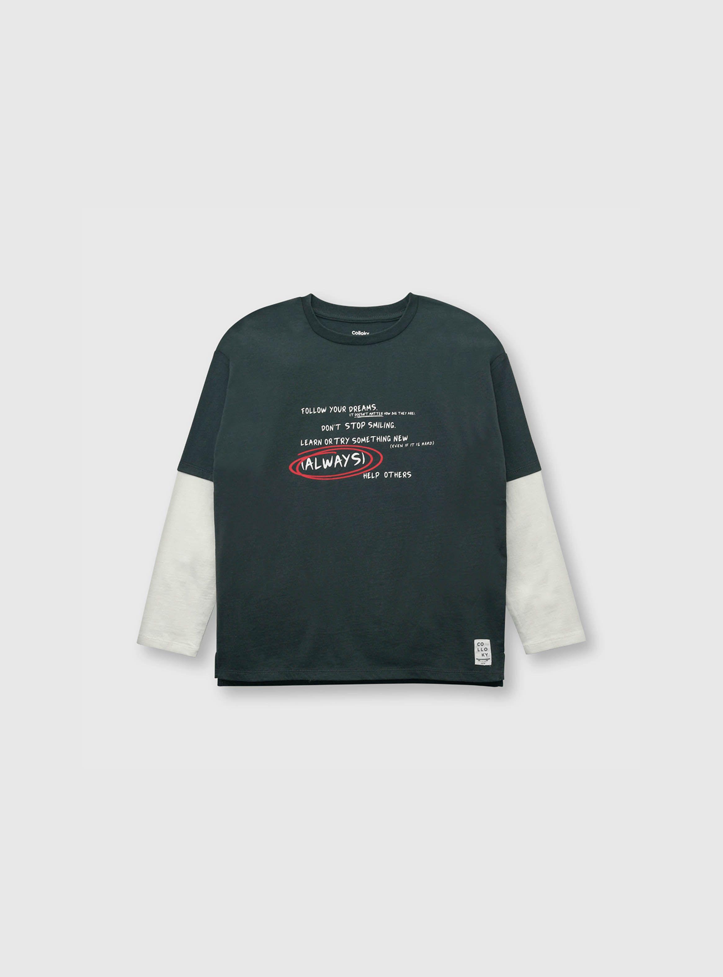 Polera De Niño Urbana Gris (2 A 12 Años) Colloky-0