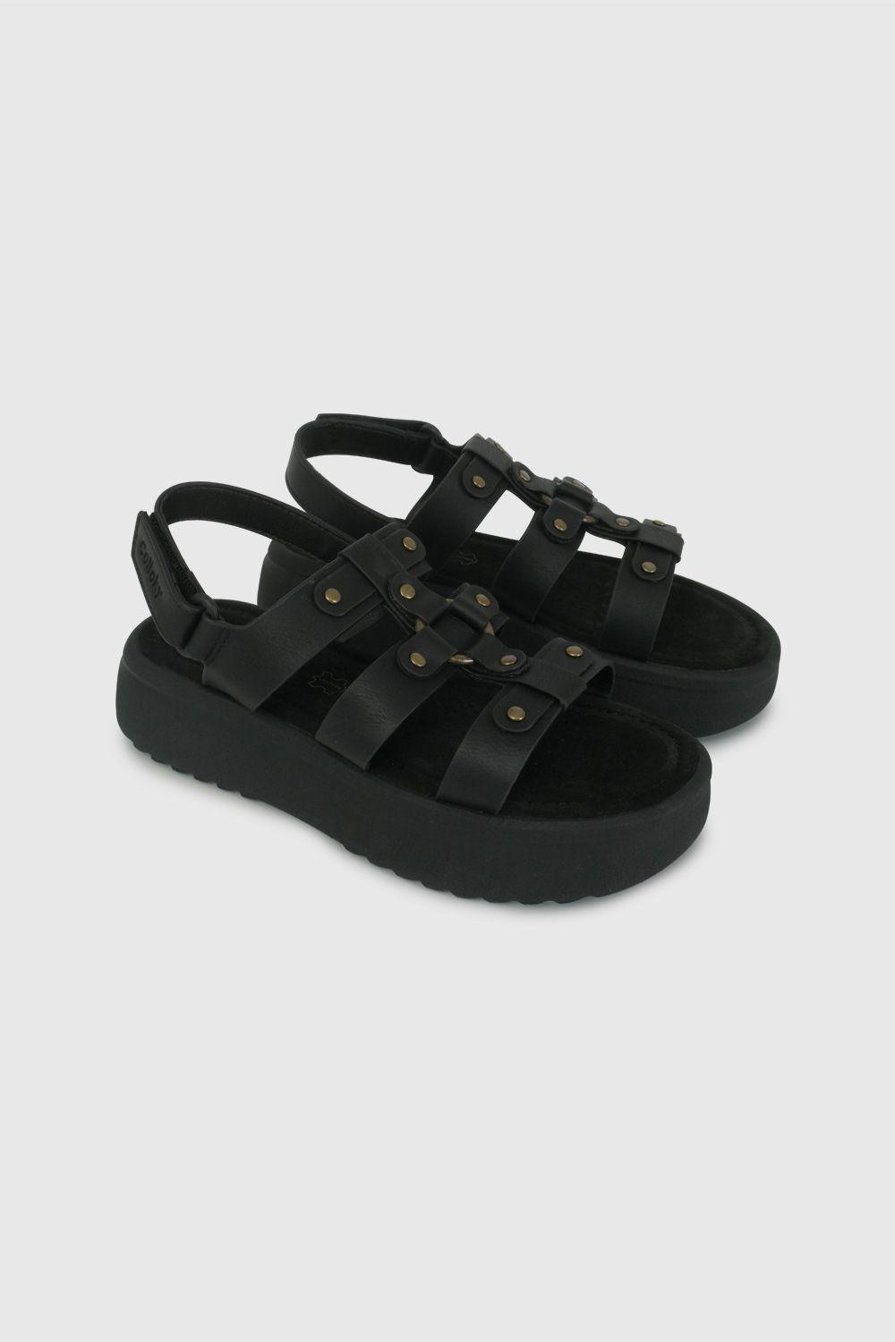 Sandalia Negra con Plataforma 53180201V26-0