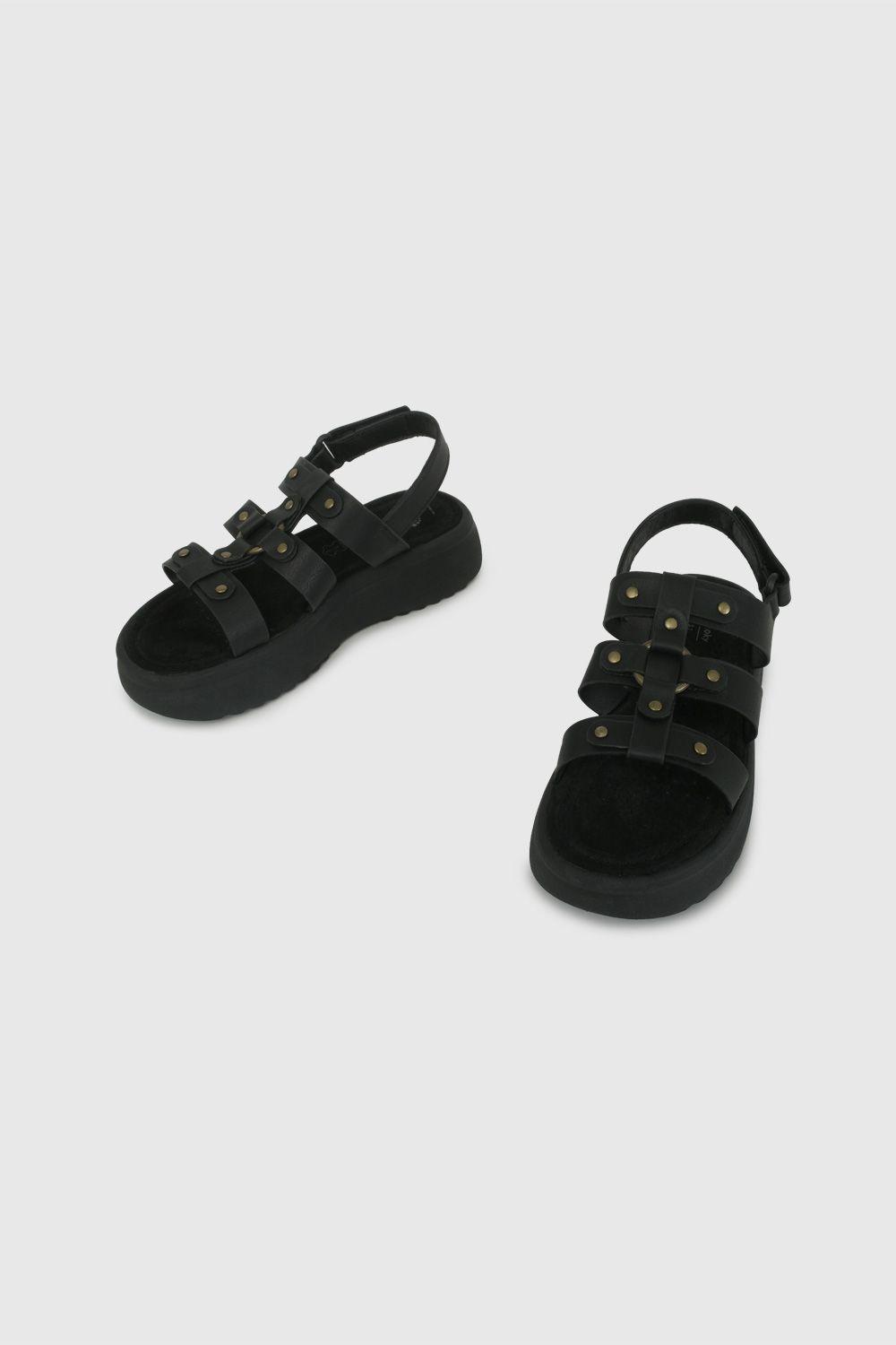 Sandalia Negra con Plataforma 53180201V26-3