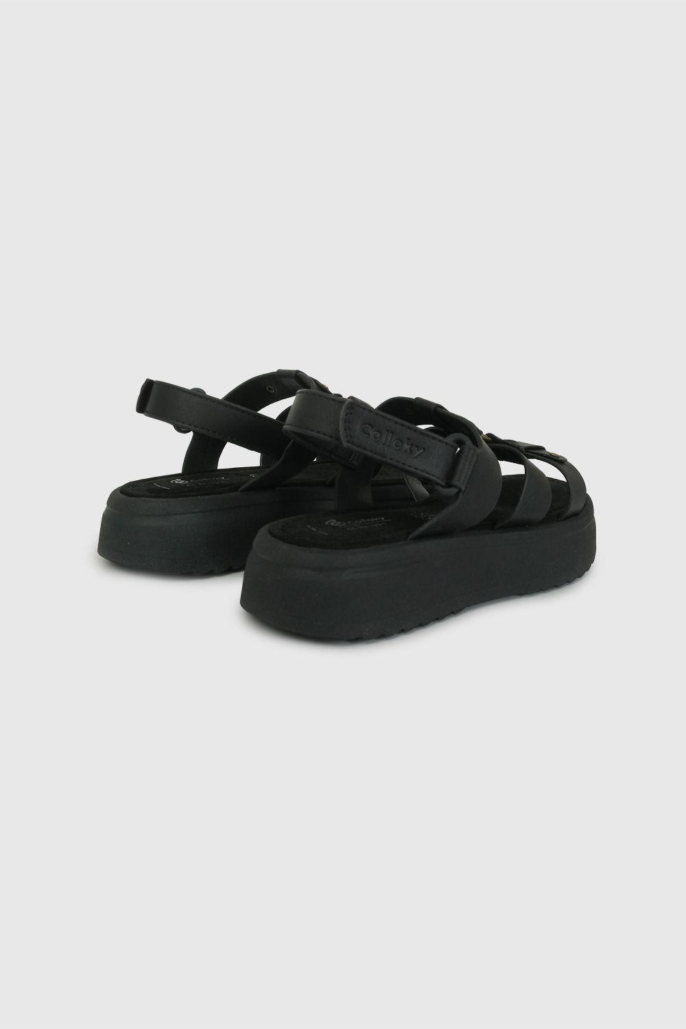 Sandalia Negra con Plataforma 53180201V26-4