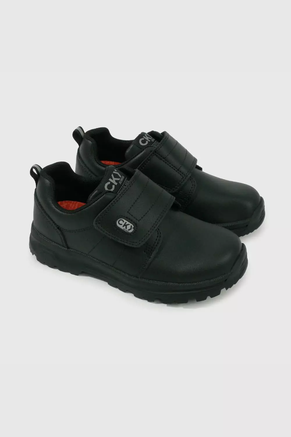 Zapato Escolar Negro de Cuero con Velcro 2217-0