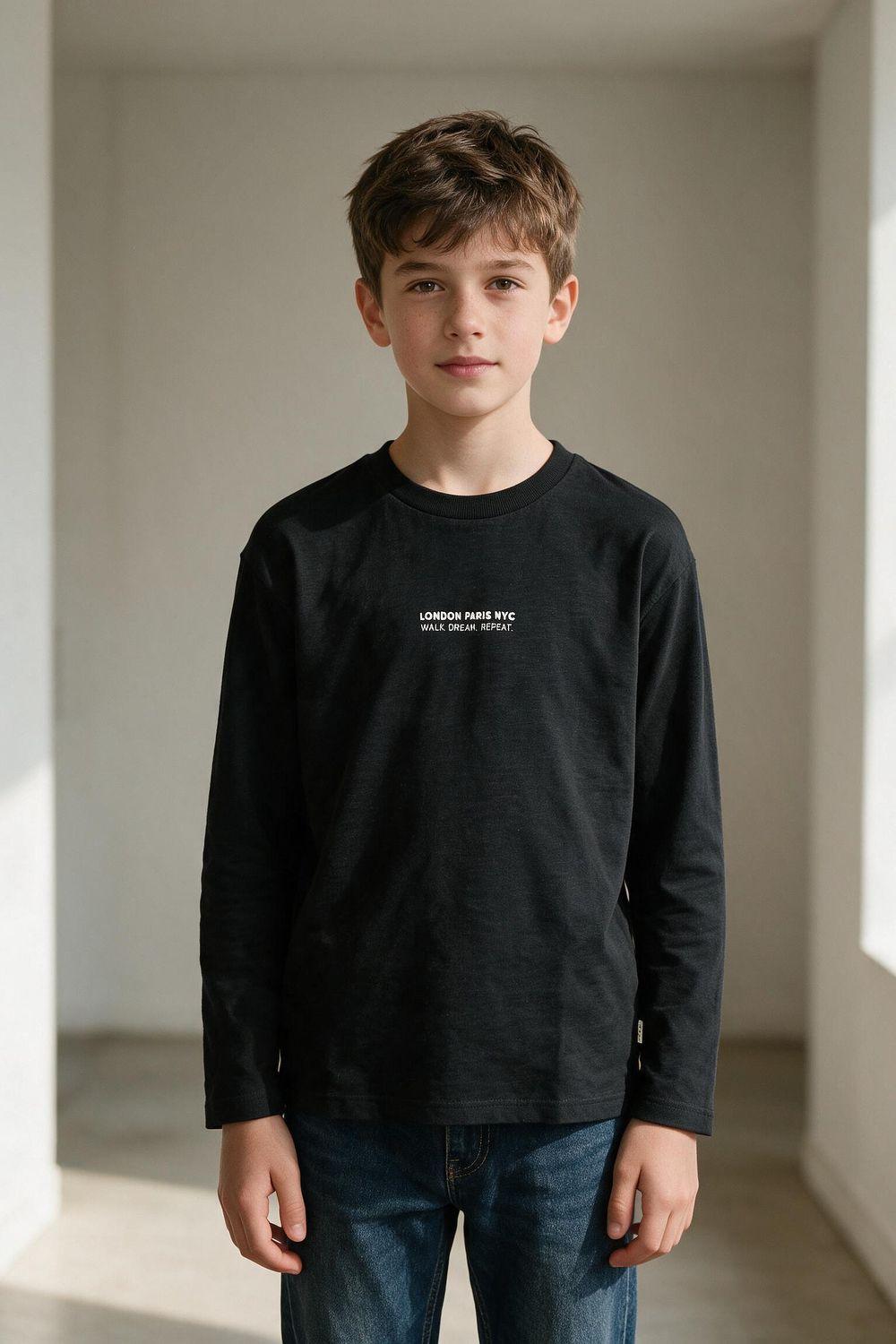 Polera London Negro Niño 3-4A a 12-13A Colloky-2
