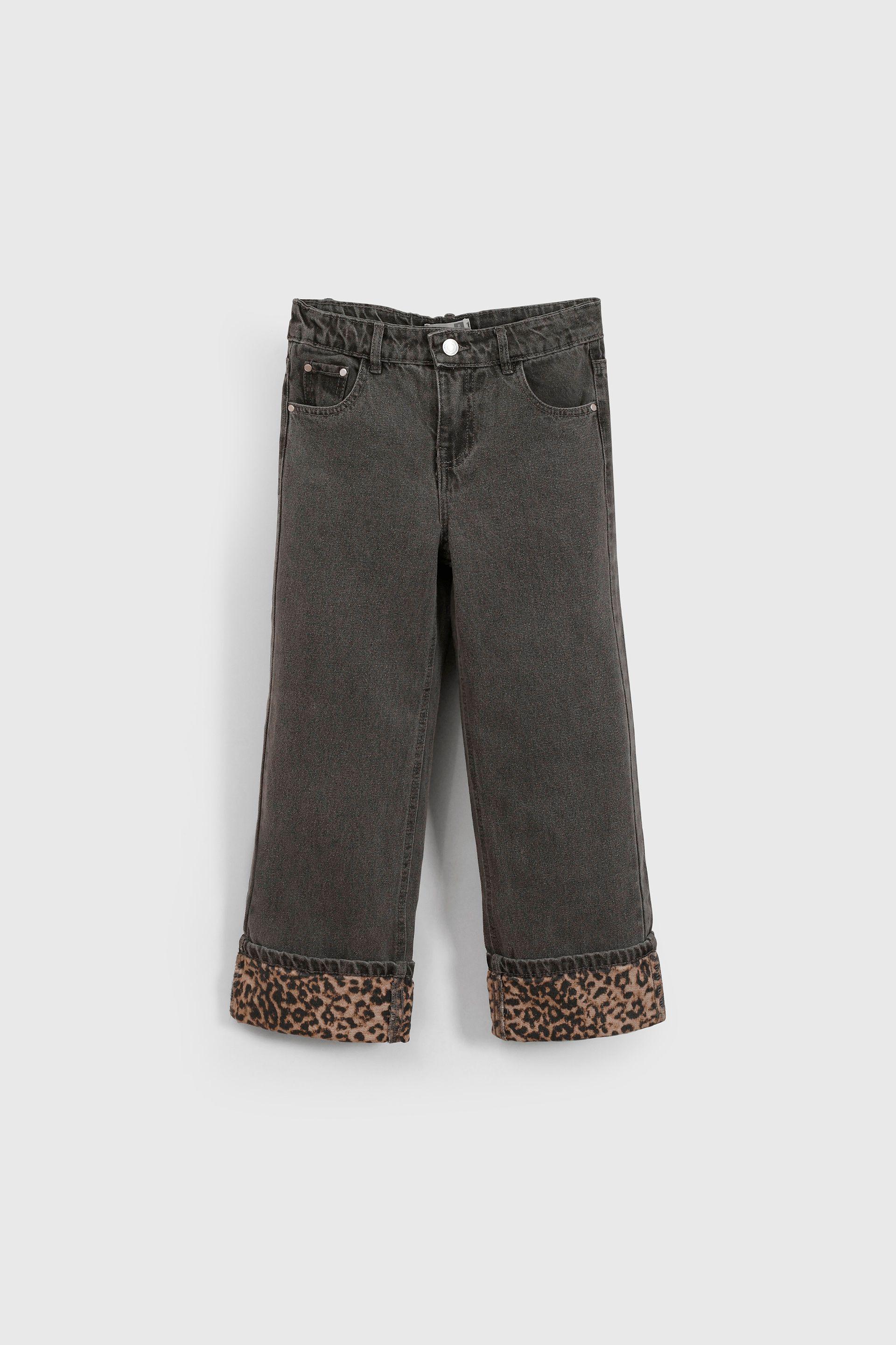 Jeans Wide Leg Animal Print-0