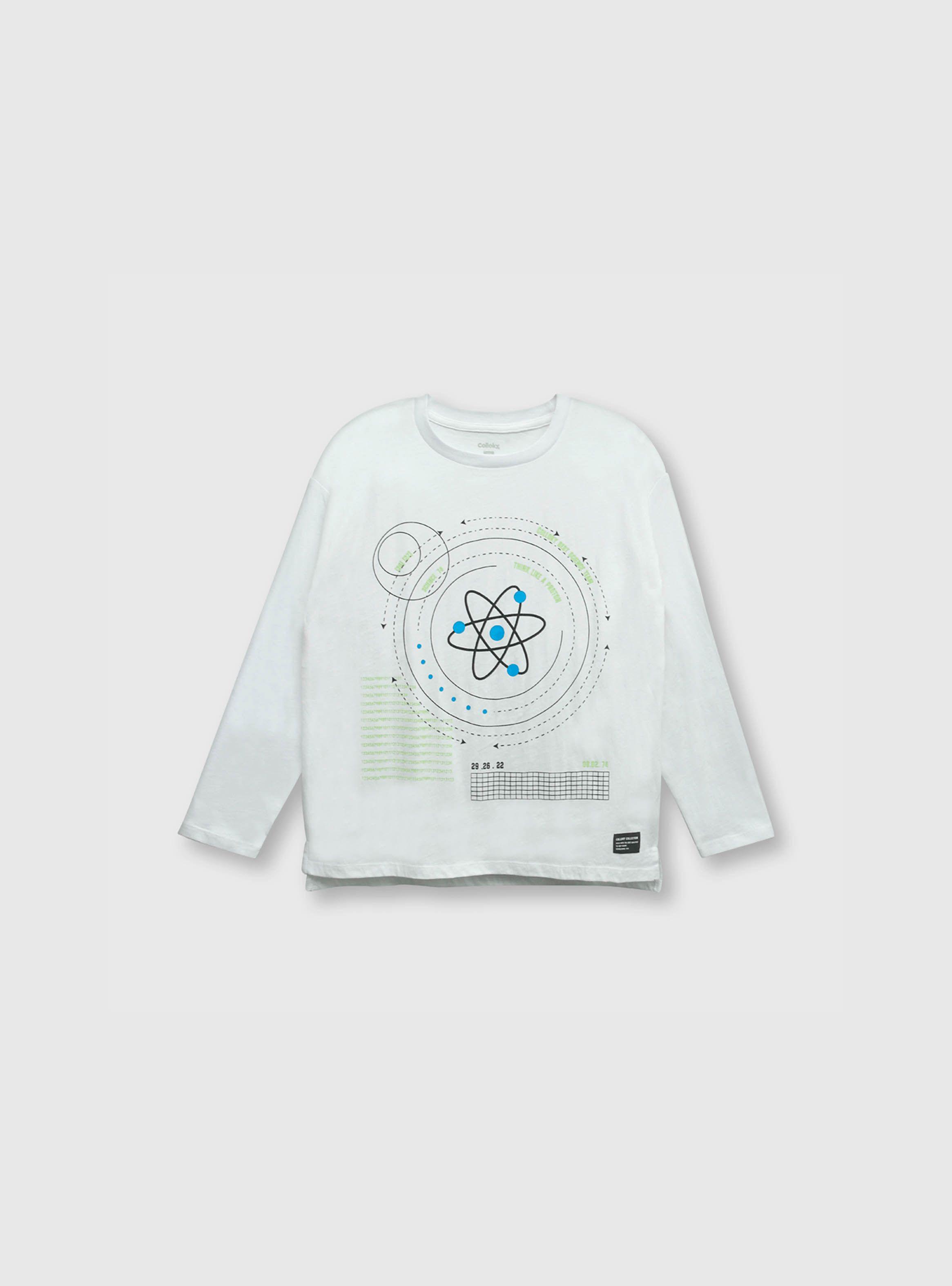 Polera De Niño Moleculas Blanco (2 A 12 Años) Colloky-0