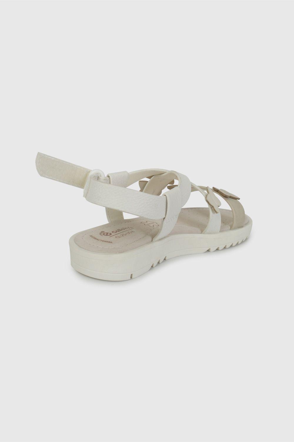 Sandalia Blanca con Aplicación de Mariposas 43080209V26-5