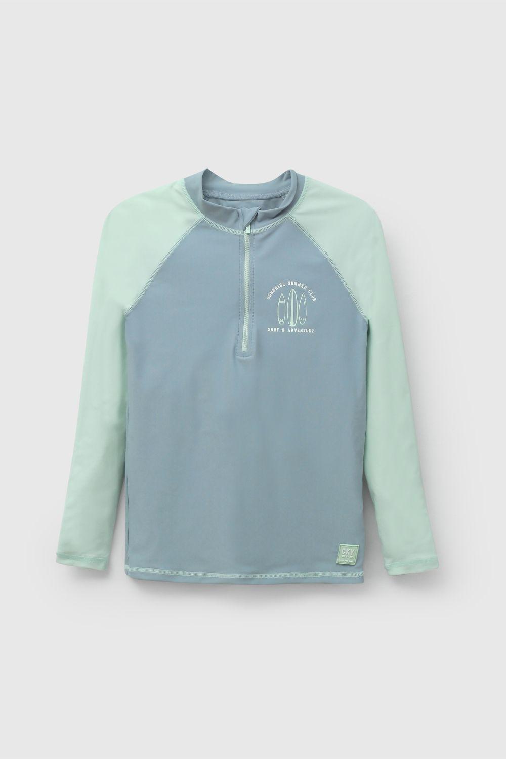 Polera Playa UV Celeste De Niño POLY0359V26-1