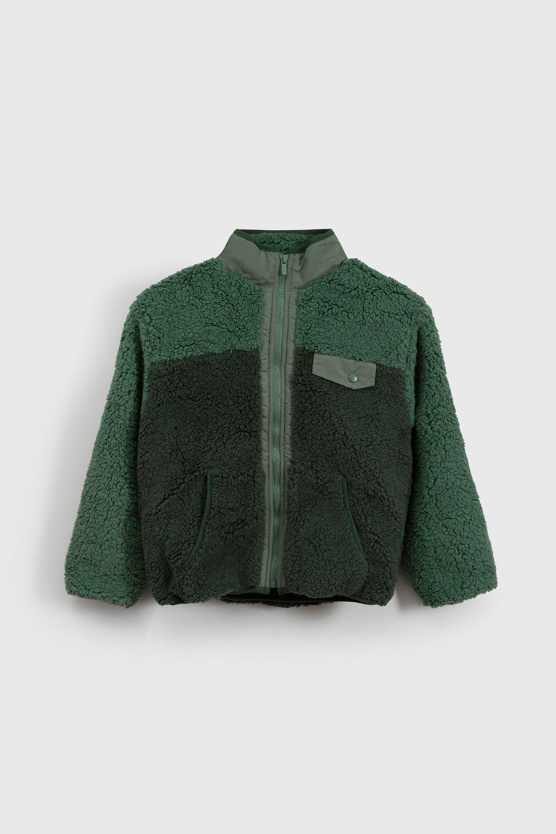 Chaqueta Polar y Chiporro Verde con Cierre para Niño  de 3 a 12 años-0