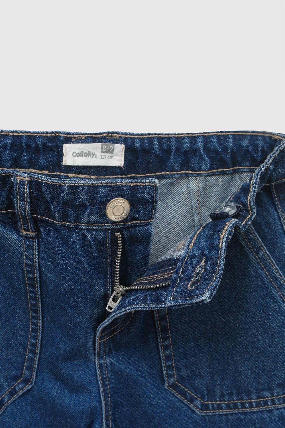 Jeans Cargo Azul Niña 3-4A a 12-13A Colloky-2