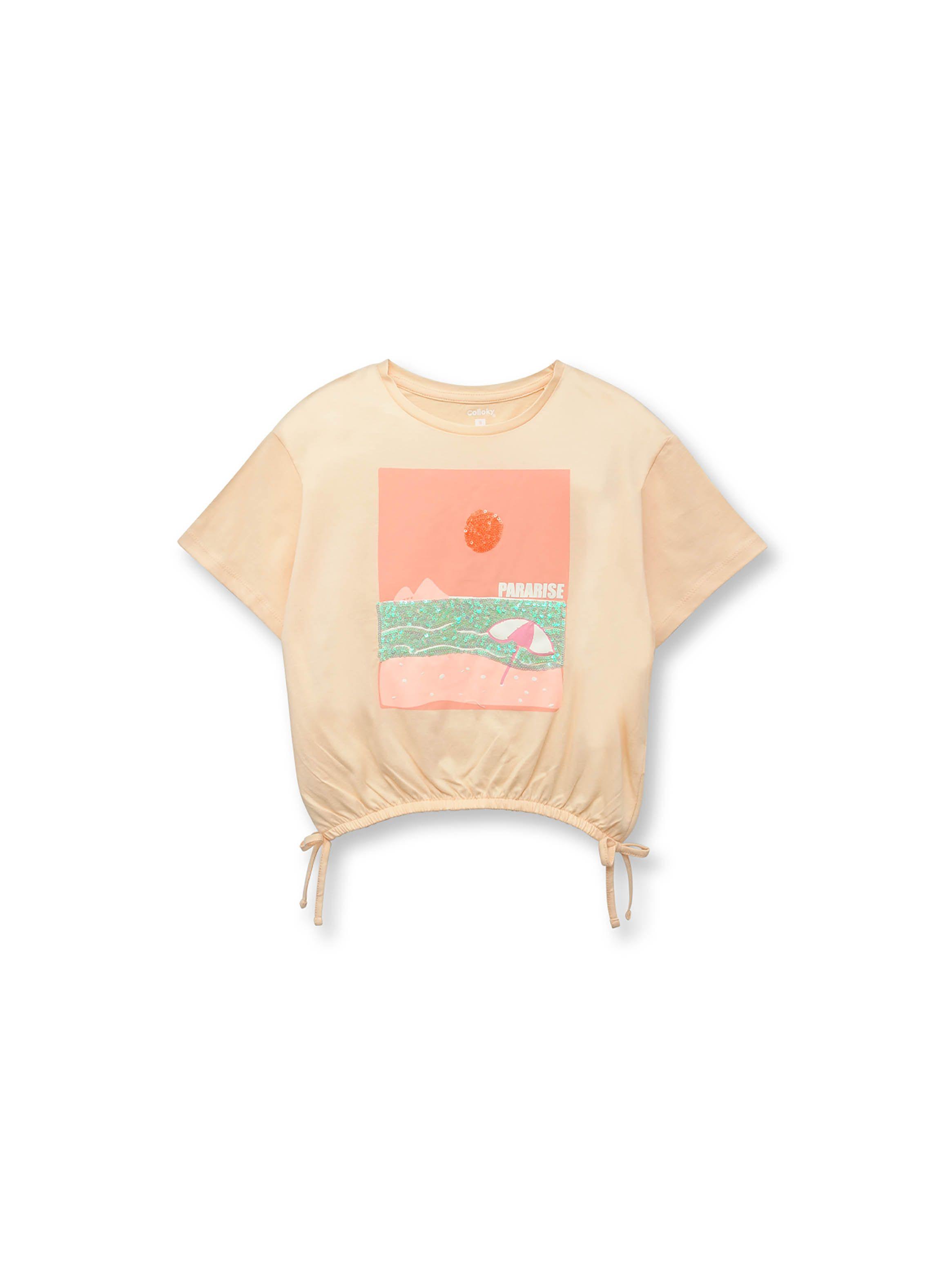 Polera de niña sunset damasco (2 a 12 años)-1