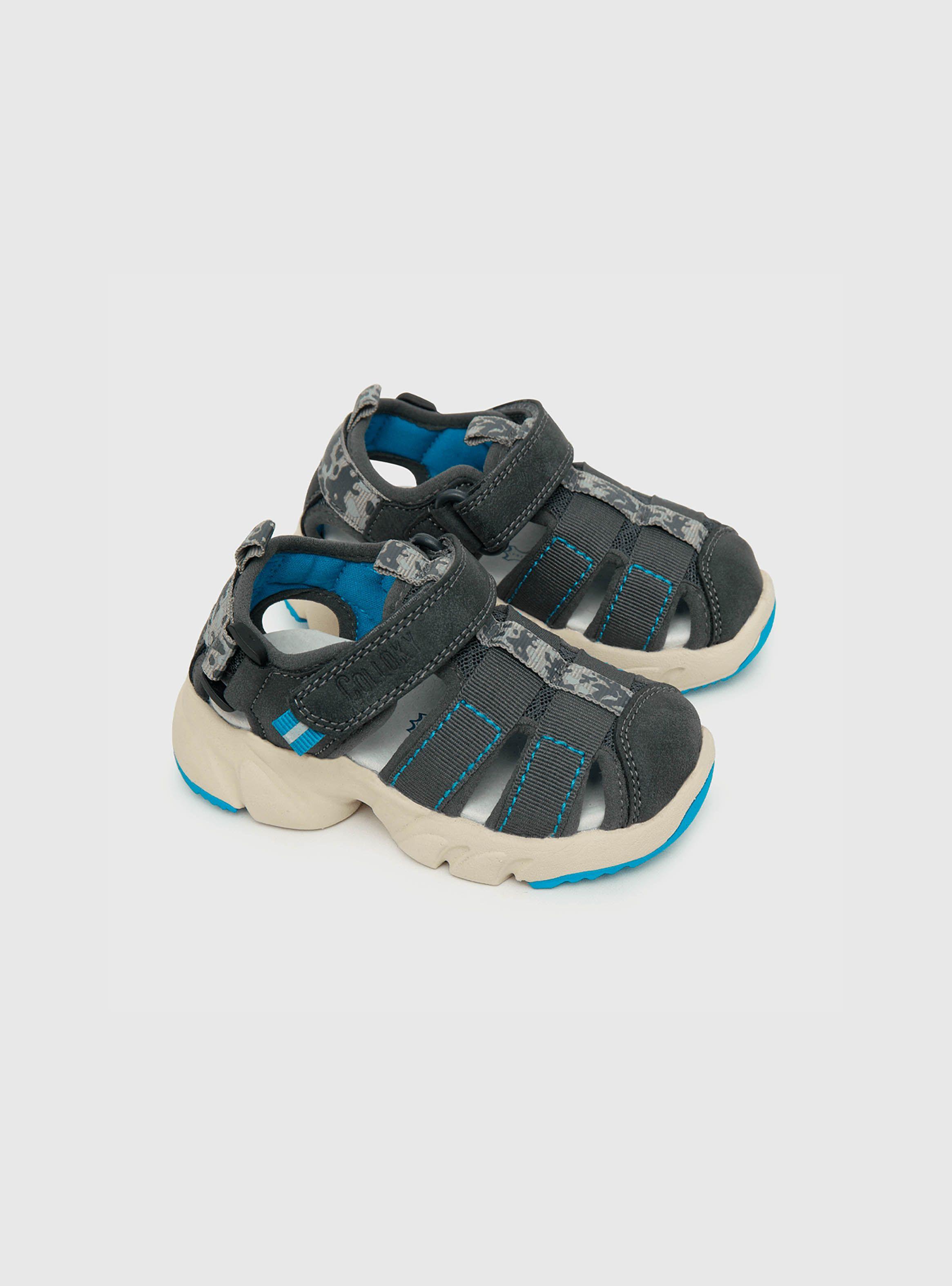 Sandalia De Niño Straps Chunky Gris (21 A 27) Colloky-0