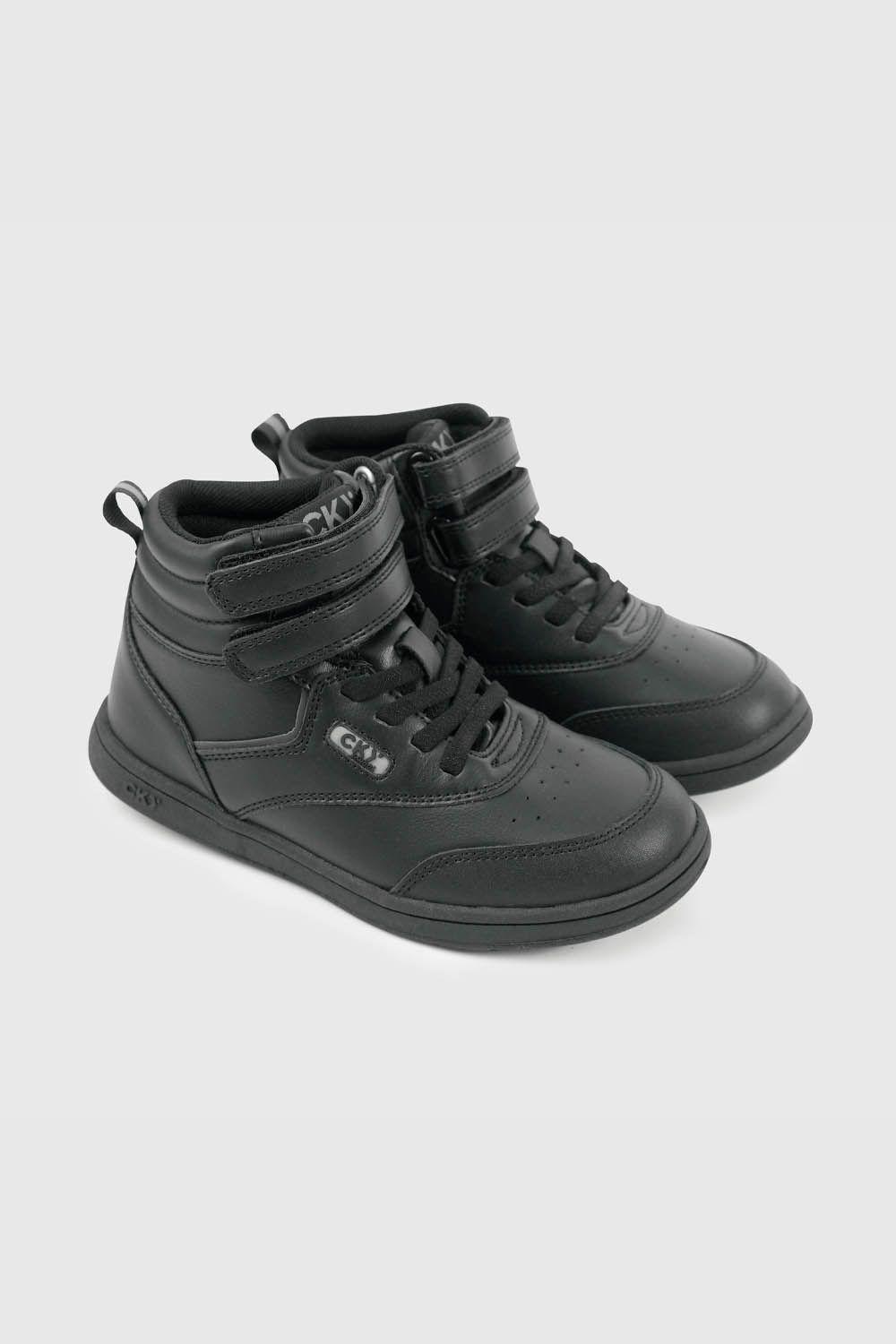 Zapatilla Escolar Negra Caña Alta con Velcro Niña 30 al 41-0