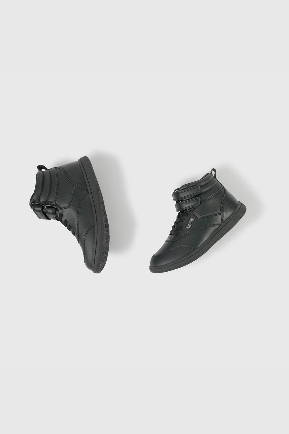 Zapatilla Escolar Negra Caña Alta con Velcro Niña 30 al 41-3