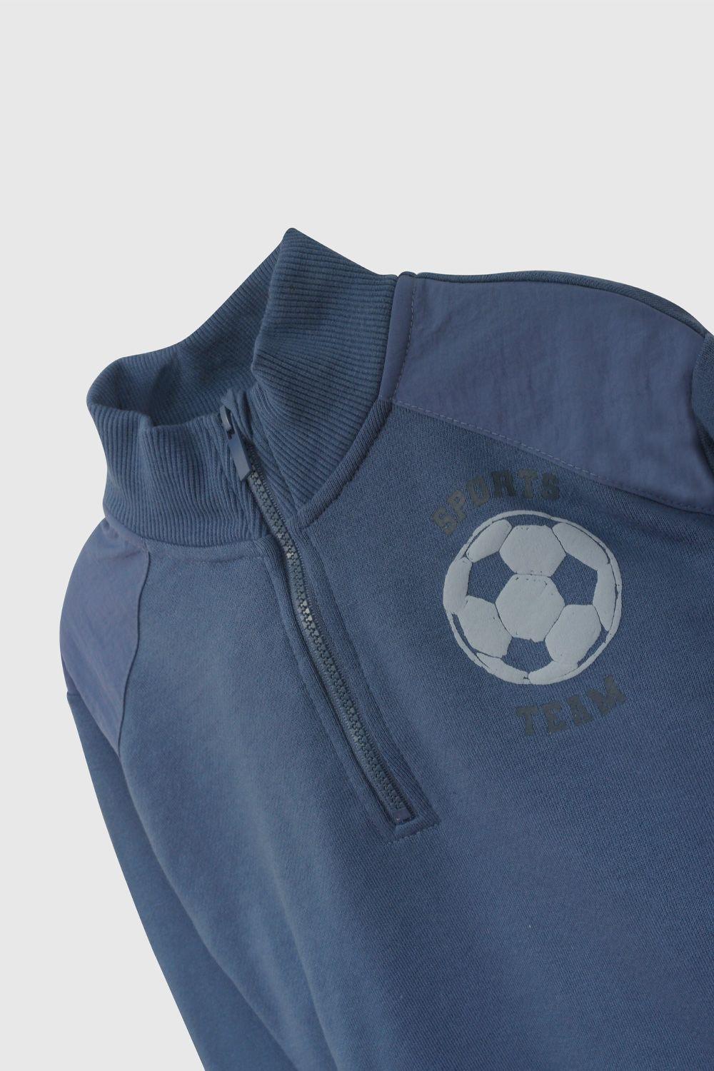 Polerón Azul Medio Cierre De Niño PLPO3751V26-3