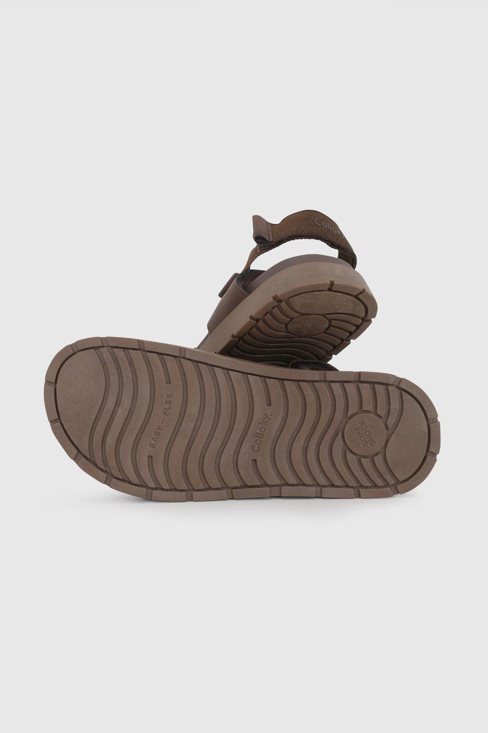 Sandalia de Vestir Café de Niño con Velcro talla 28 a 38-2