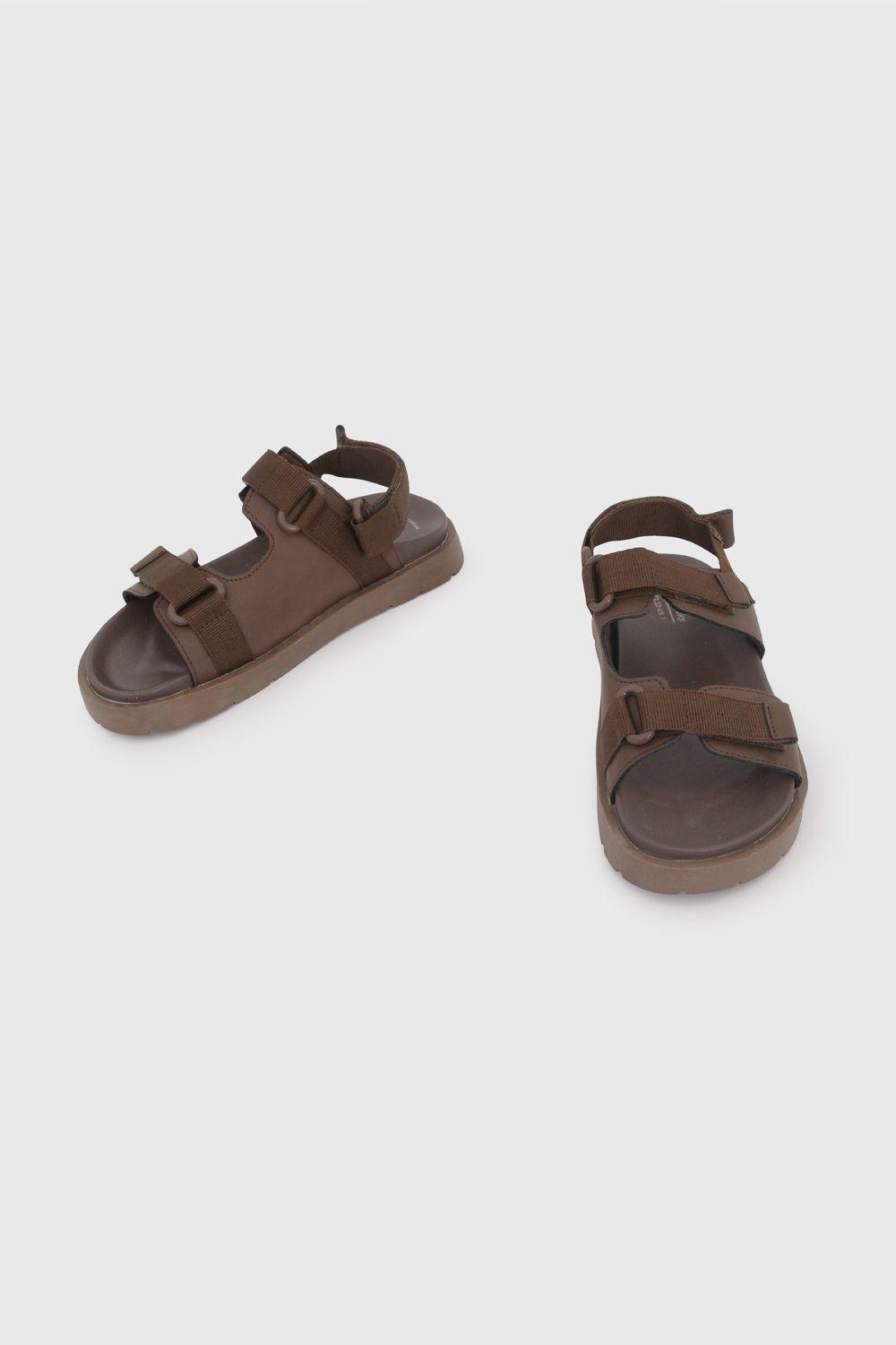 Sandalia de Vestir Café de Niño con Velcro talla 28 a 38-3