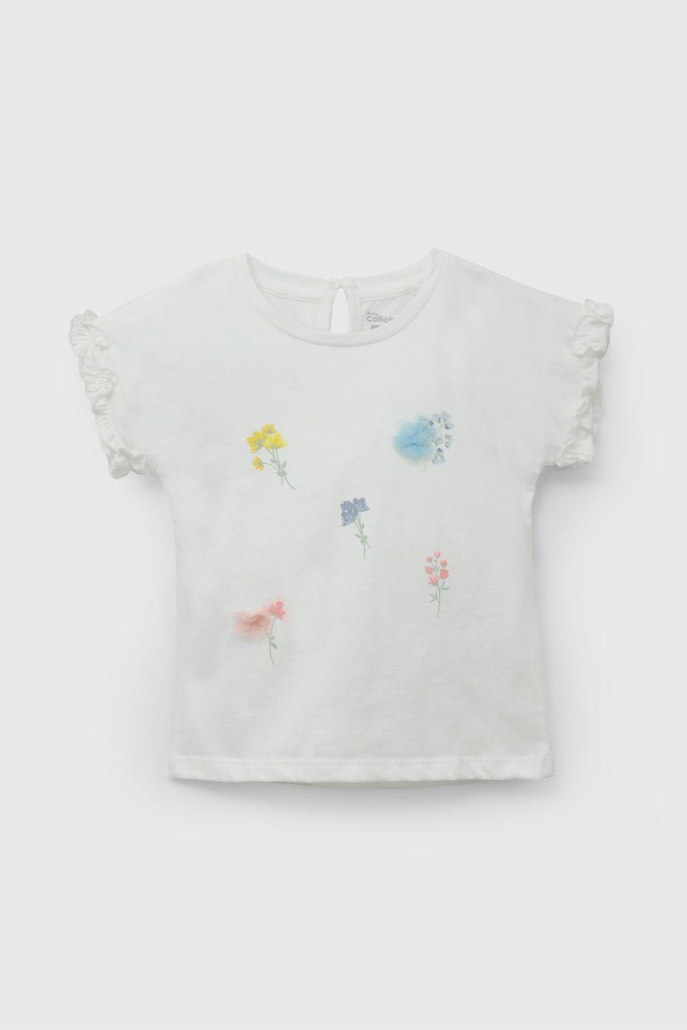 Polera Blanca Flores De Niña POJE7809V26-0