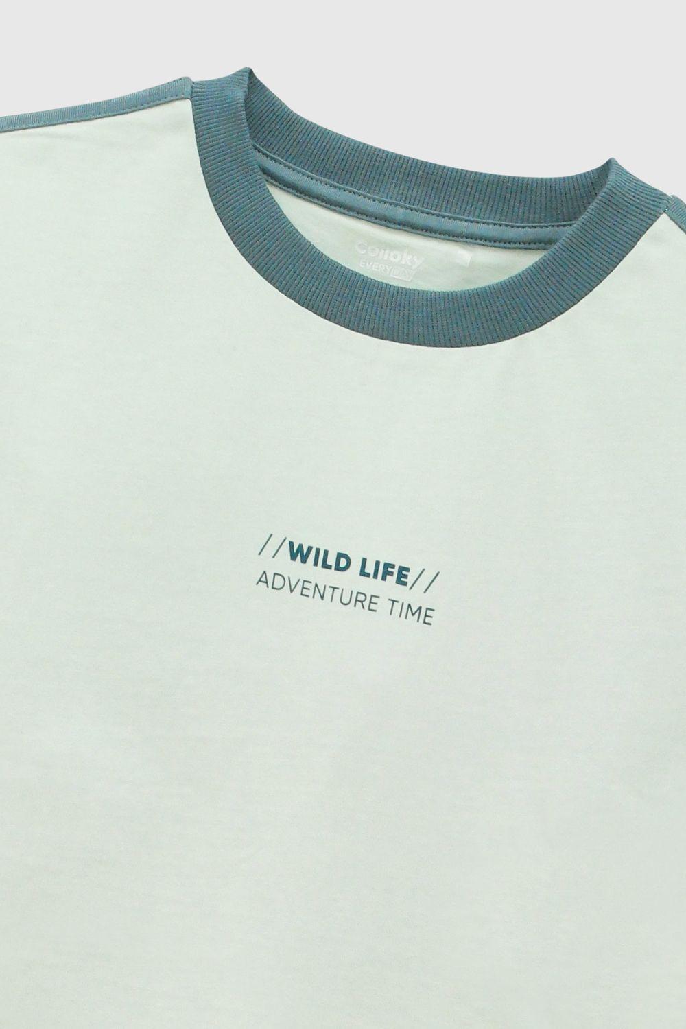 Polera "Wild Life" Verde Niño 3-4A a 12-13A Colloky-2