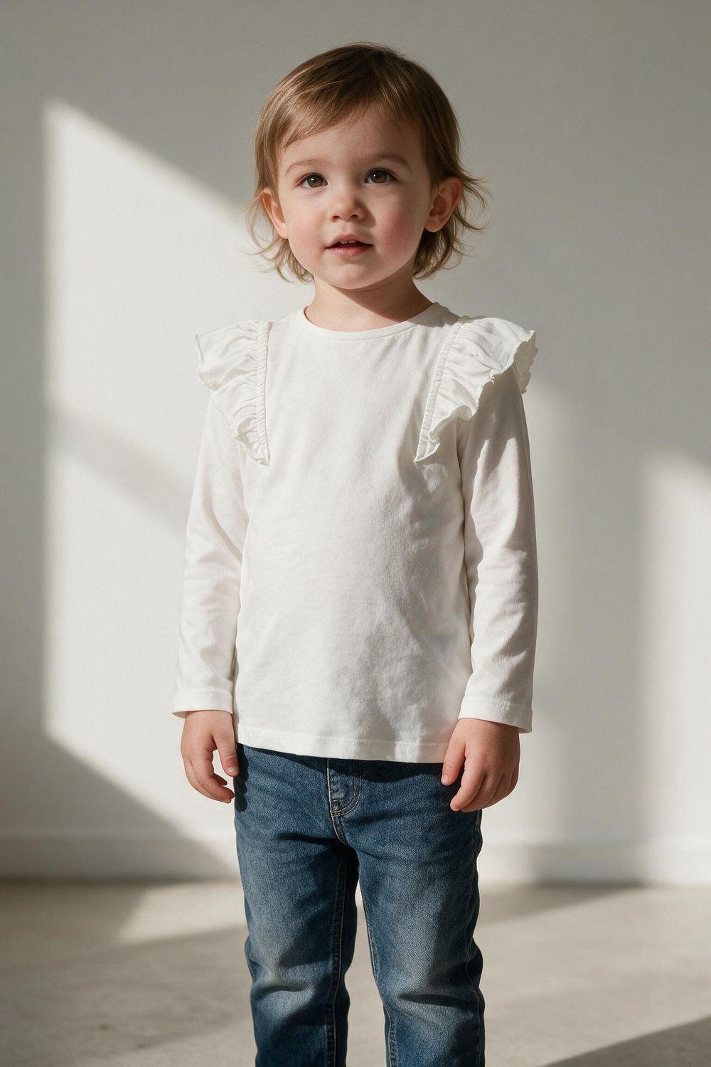 Polera jersey vuelos niña blanco 6-9M a 4-5A-2
