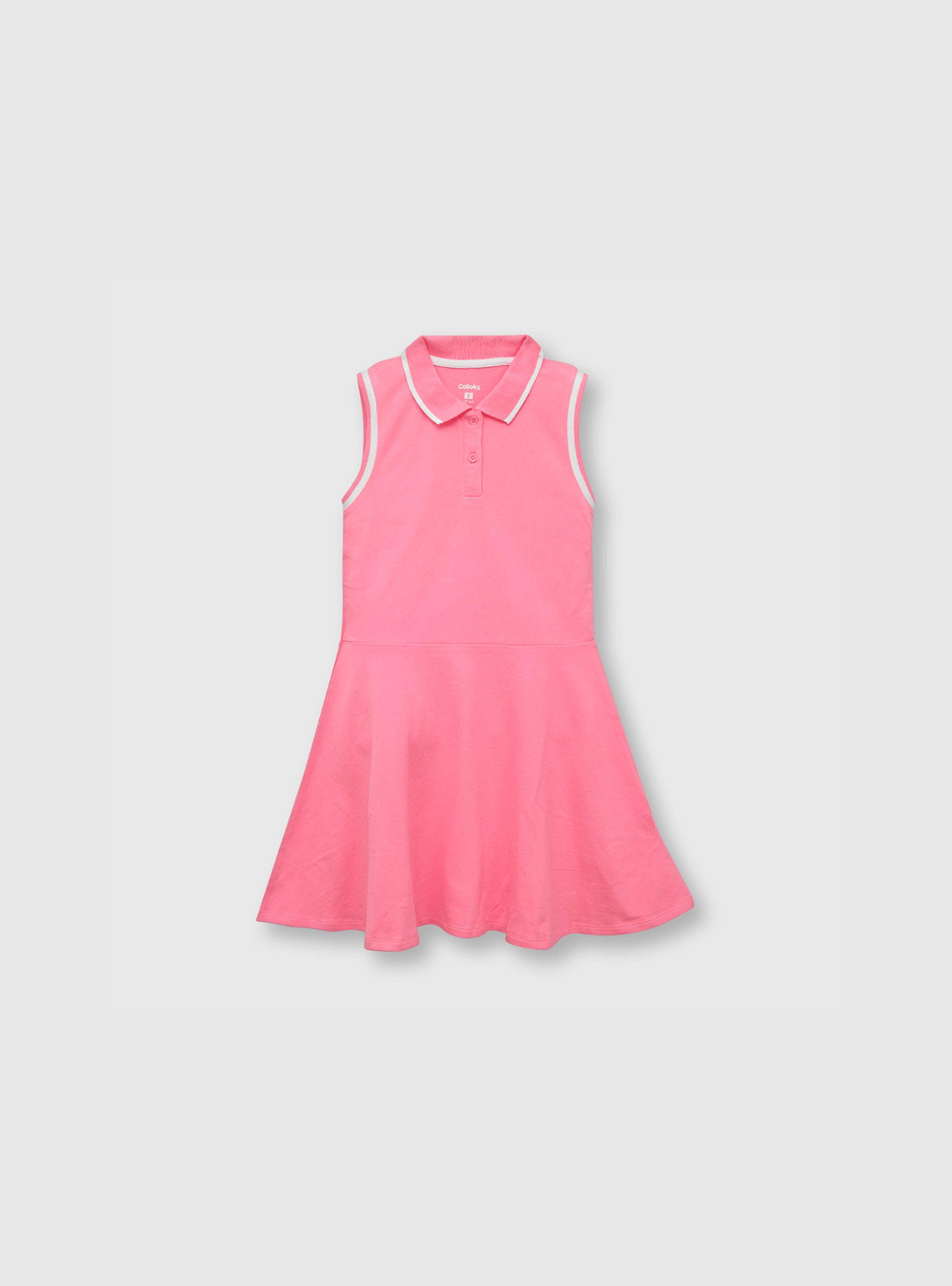 Vestido Niña De Pique Rosado (2 A 12 Años) Colloky-0