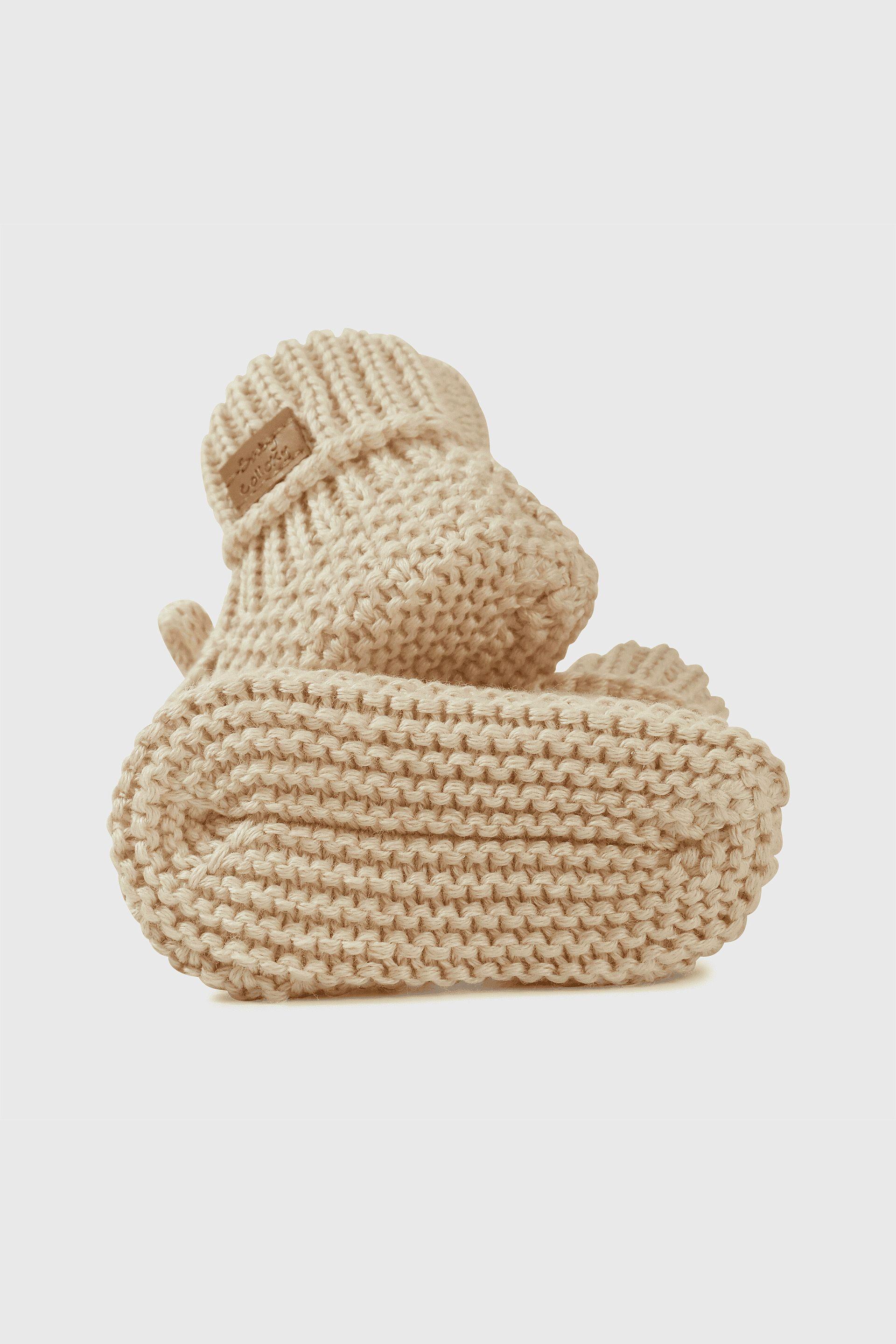 Pantufla Beige Unisex de bebé-2