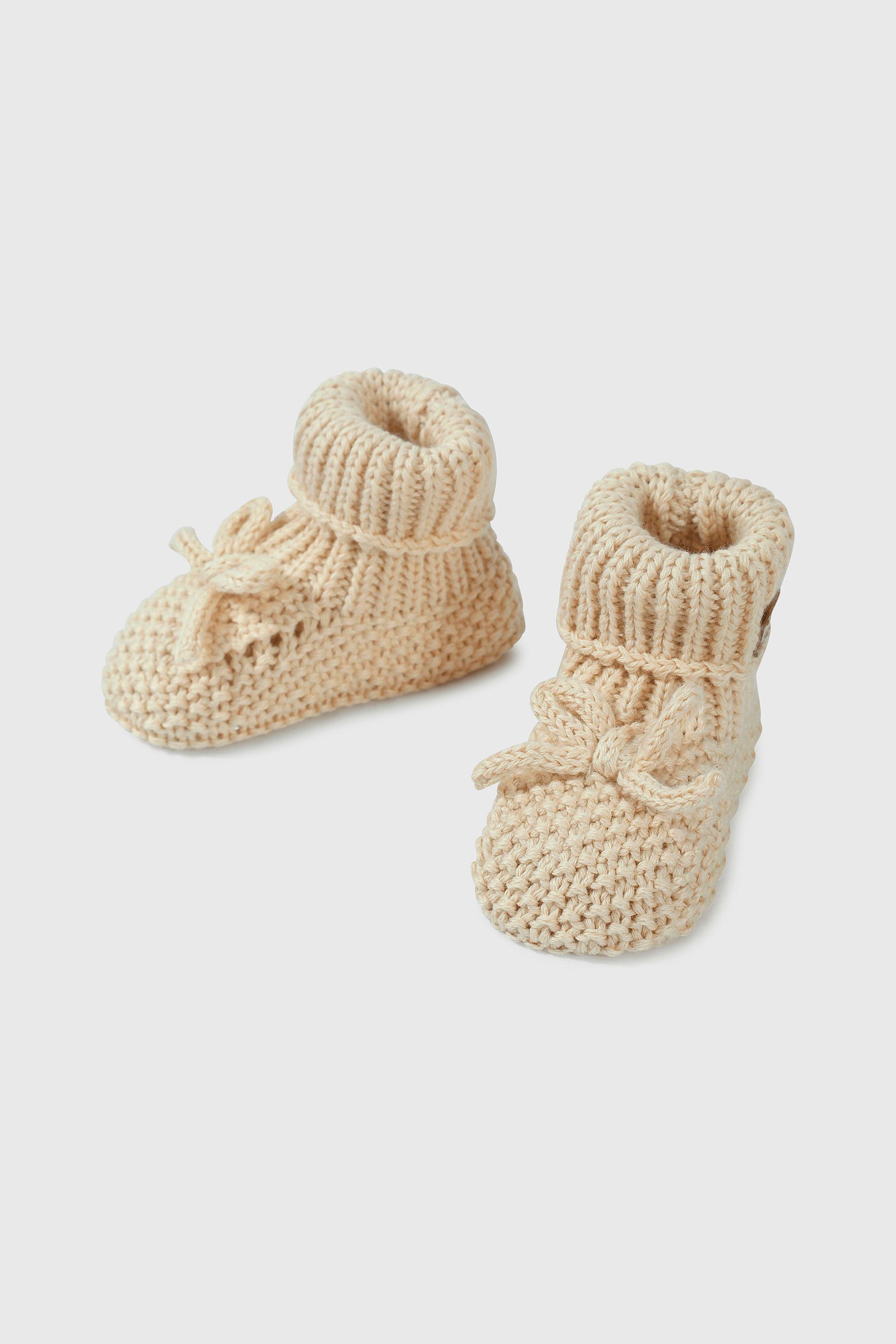 Pantufla Beige Unisex de bebé-3
