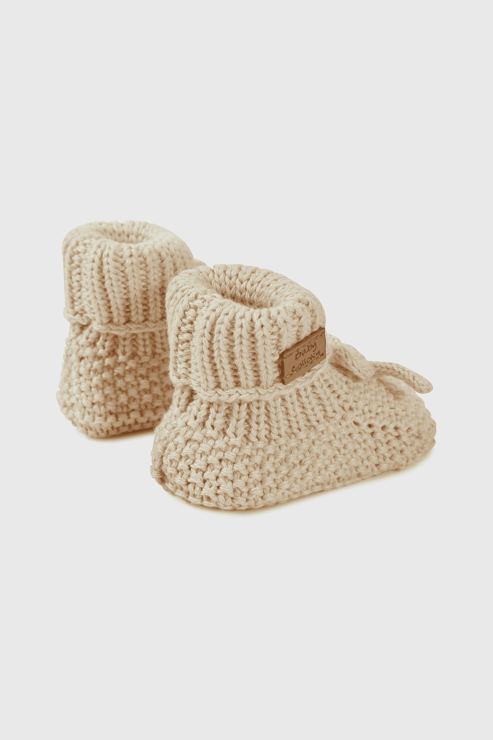 Pantufla Beige Unisex de bebé-4