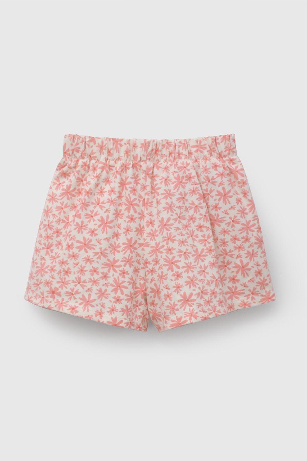Falda Short Fucsia Flores De Niña FAPQ0684V26-2