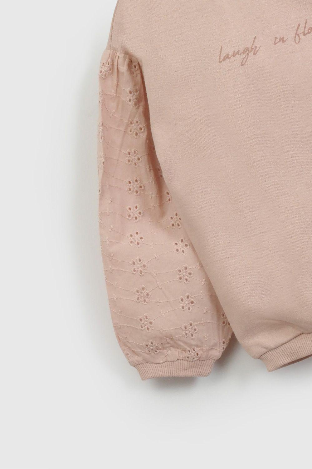 Polerón Rosado Manga Broderie De Niña PLPO3029V26-2