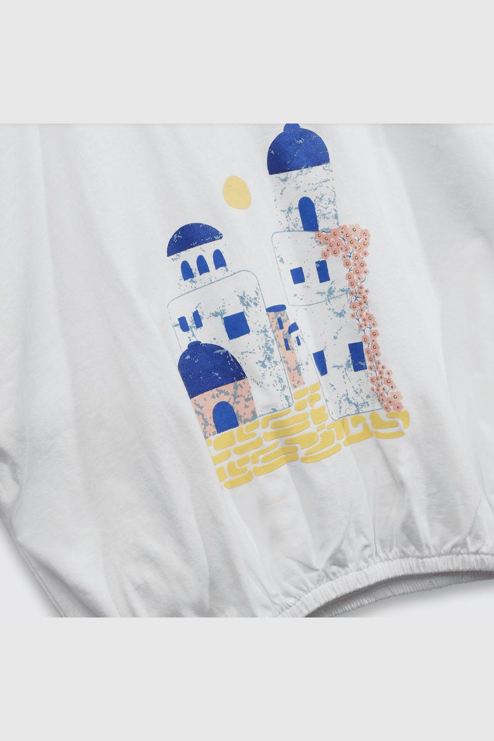 Polera de algodón con estampado con detalles metalizados-2