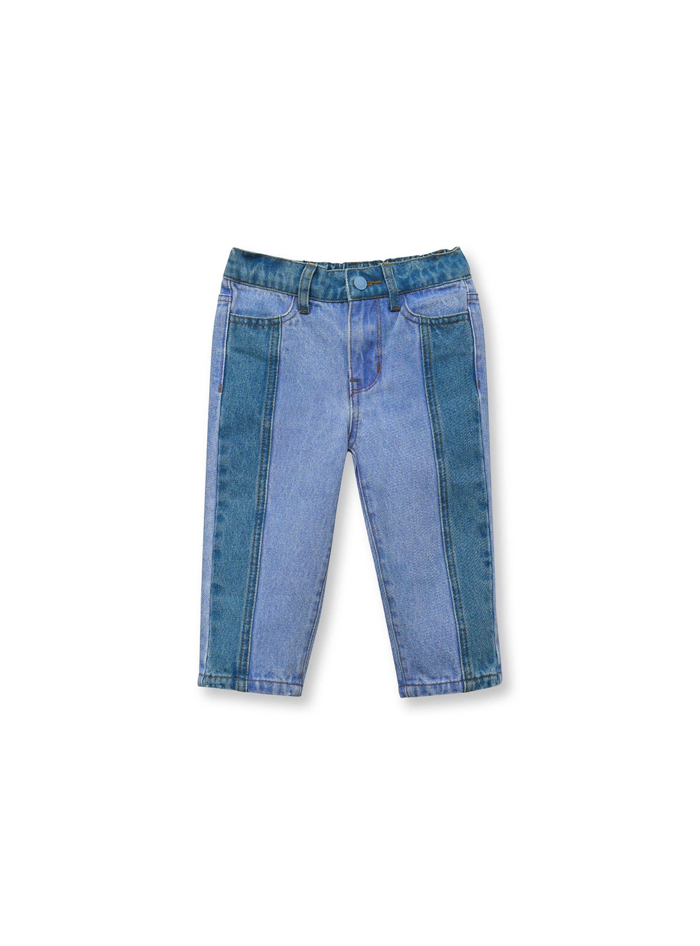 Jeans Bebé Niña Bloques Azul Oscuro (3 A 36 Meses) Colloky-0