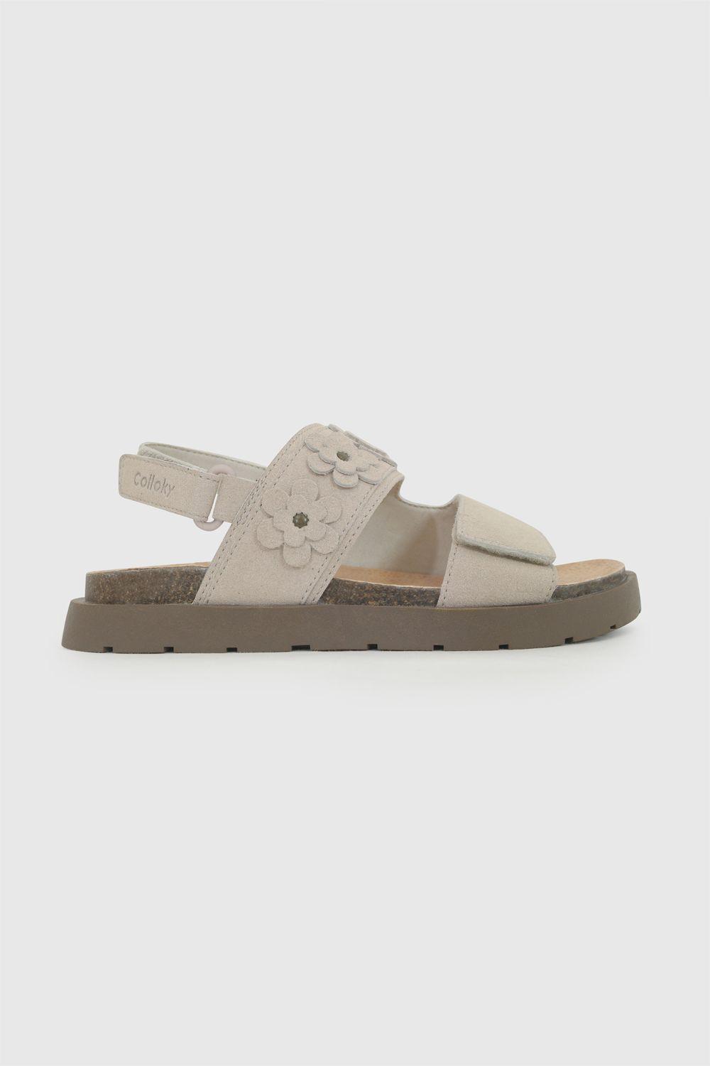 Sandalia Flores Beige Niña 28-38 Colloky-1