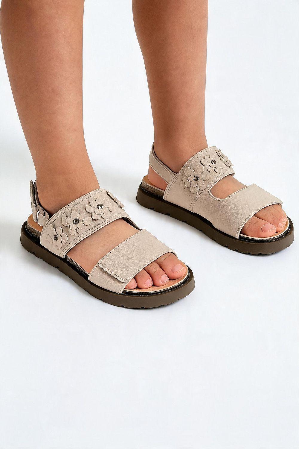 Sandalia Flores Beige Niña 28-38 Colloky-2
