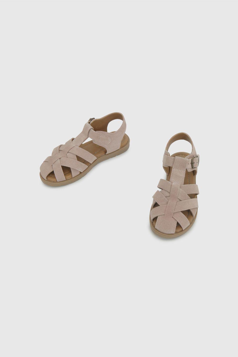 Sandalia Cangrejera de Cuero Rosada de Niño talla 28 a 38 53020130V26-3