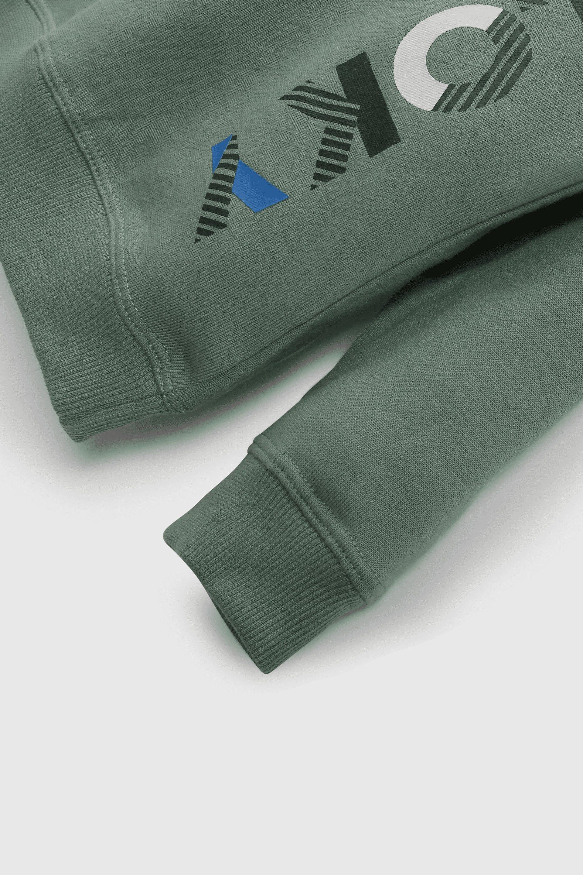 Polerón Verde con Carda en el interior, Hombro caído Estampado-2