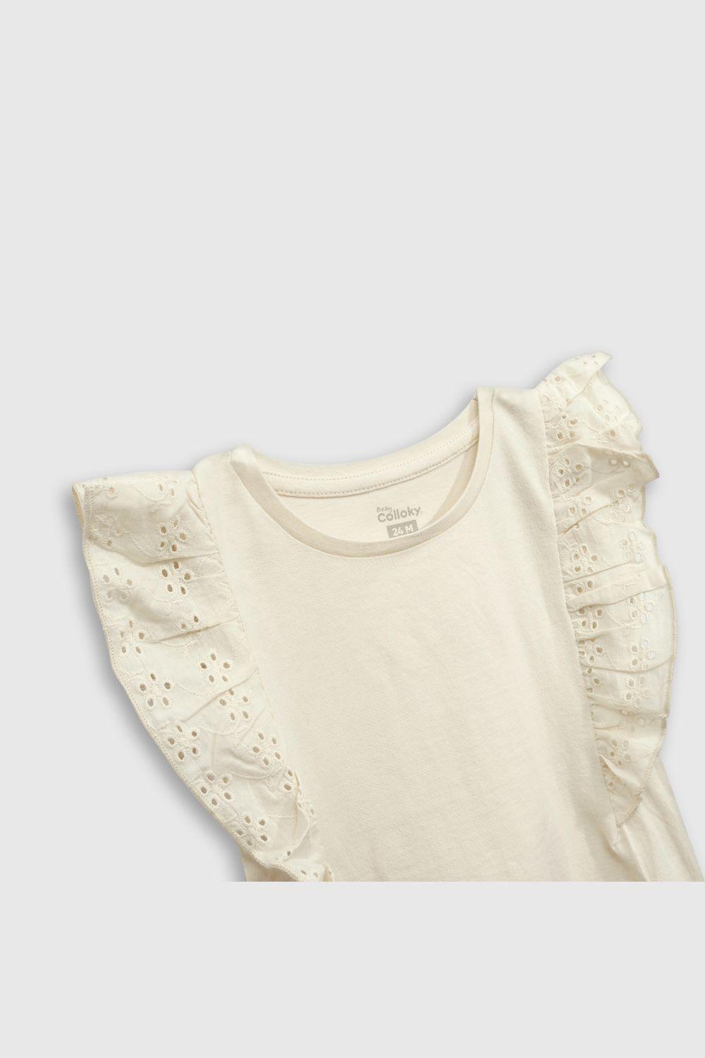 Polera de algodón Corta con vuelo de brodery-2