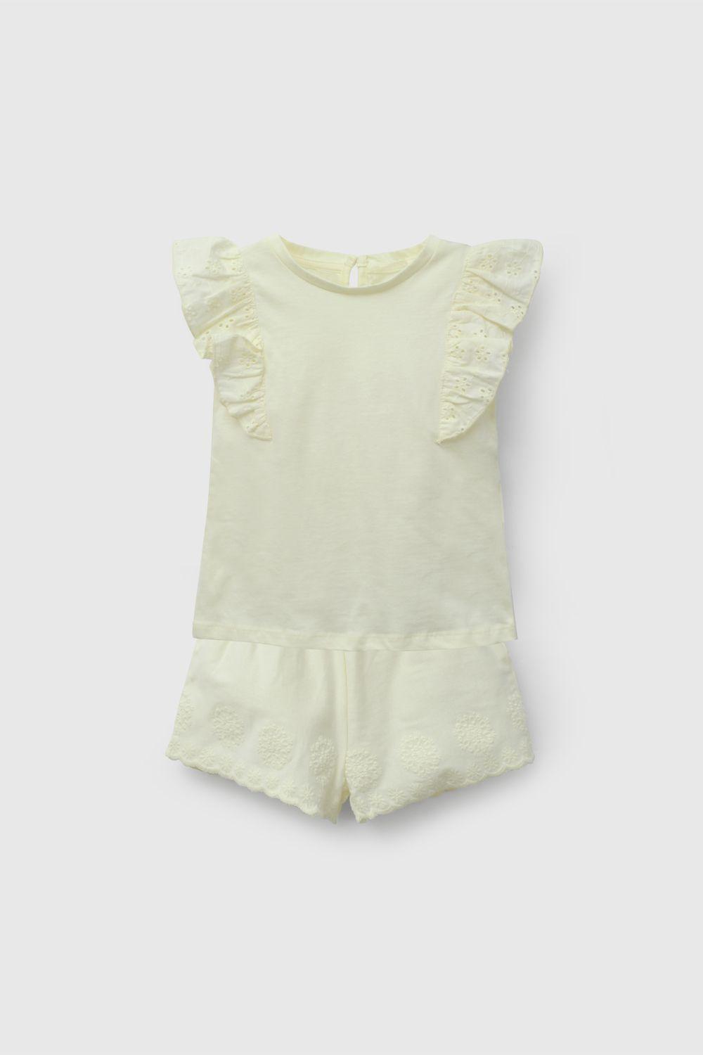 Conjunto Amarillo Short Y Polera De Niña COJE0226V26-0