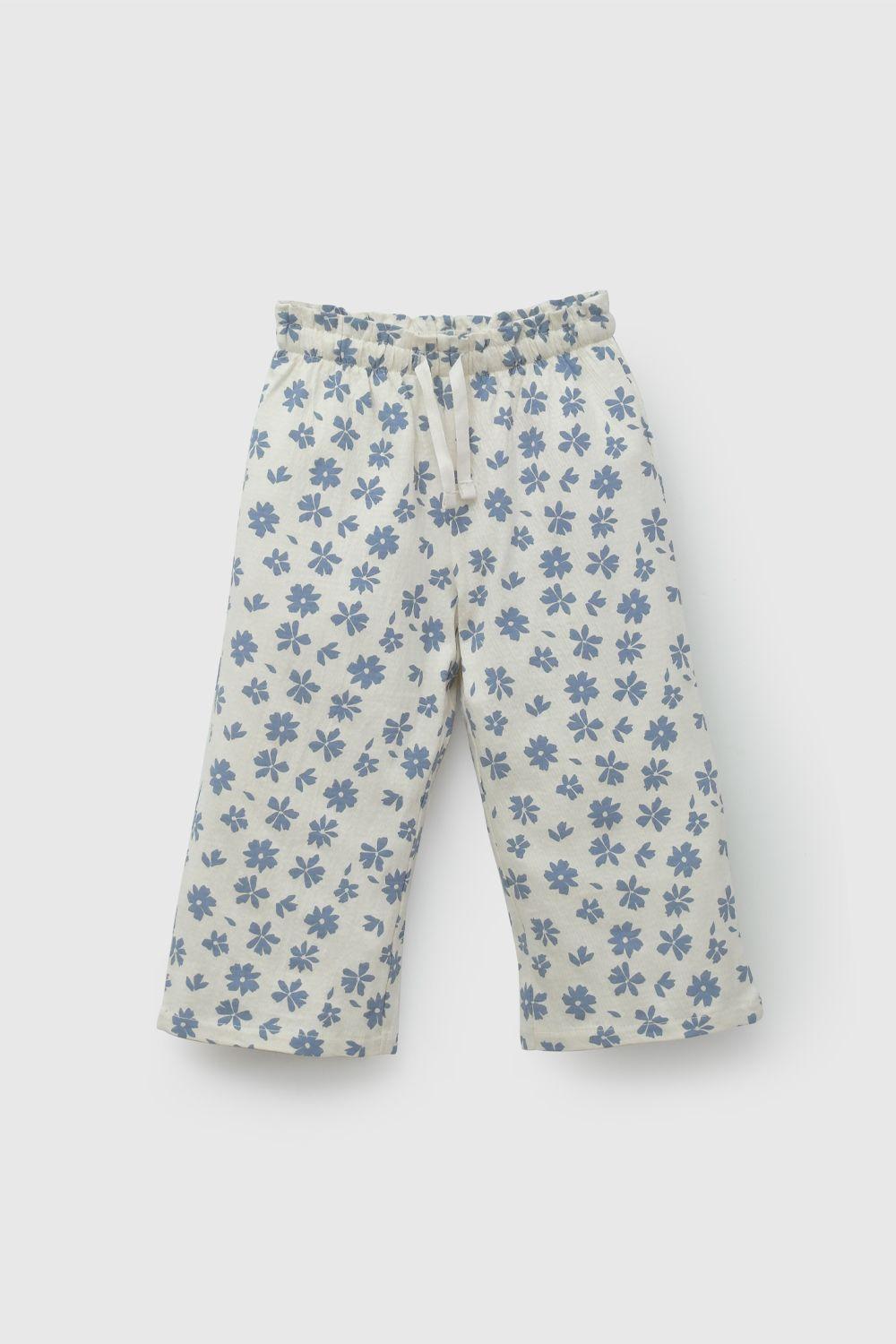 Pantalón Beige Flores De Niña PTWF0275V26-0