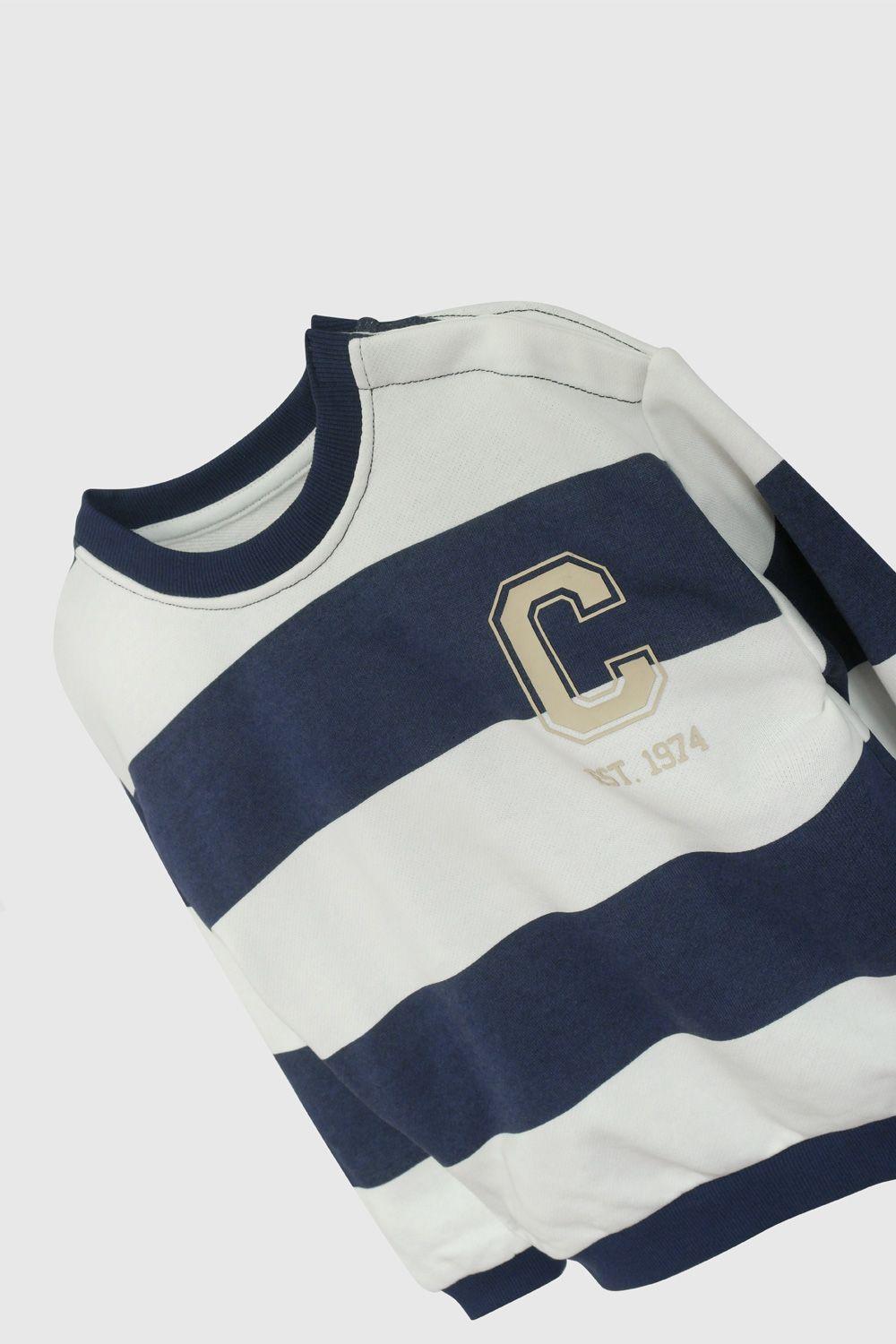 Polerón Azul Rayado De Niño PLPO4957V26-2