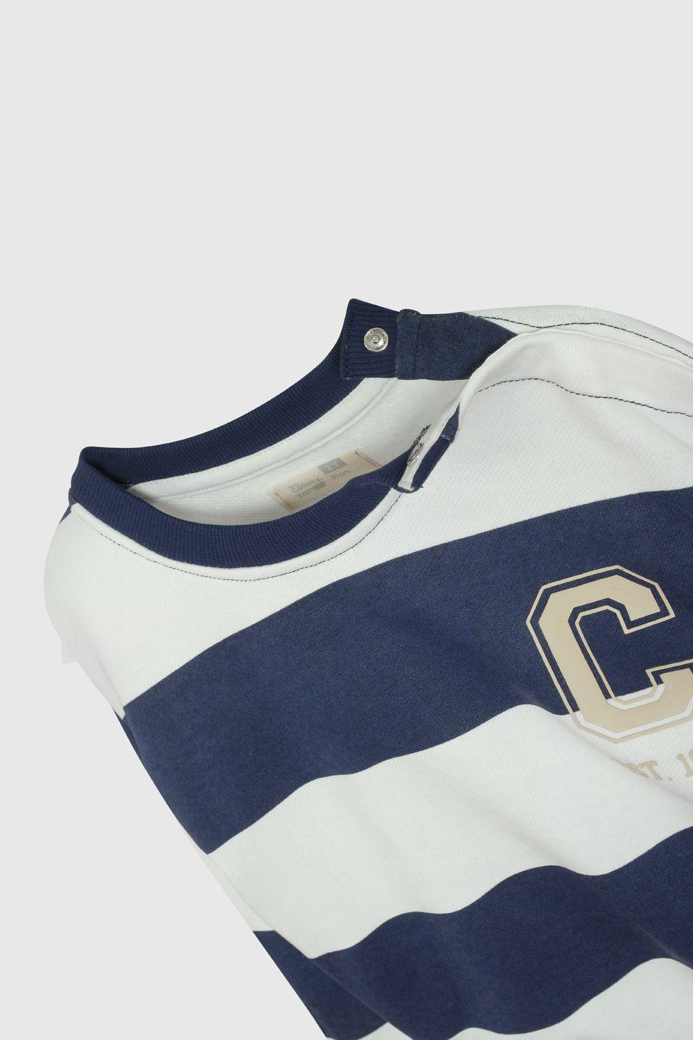 Polerón Azul Rayado De Niño PLPO4957V26-3